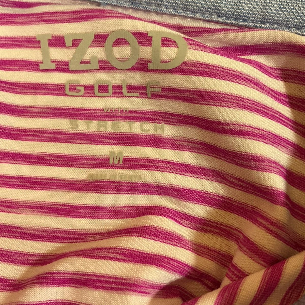 Izod Izod Pink Striped Polo Shirt men’s medium golf with stretch Size US M / EU 48-50 / 2 - 3 Thumbnail