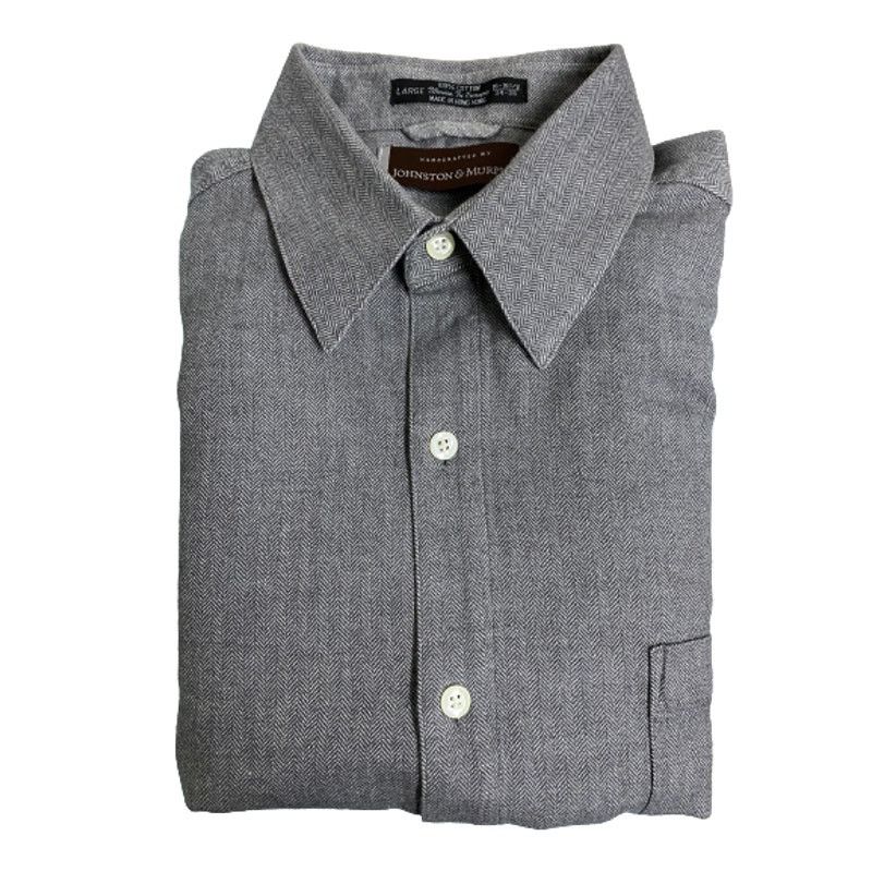 Johnston & Murphy Johnston & Murphy Men's Large Gray button down shirt (D12) Size US L / EU 52-54 / 3 - 4 Thumbnail