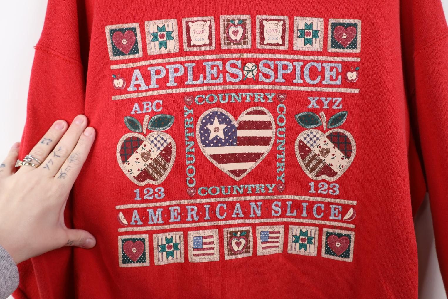 Vintage Vintage 90s Country Apple Pie Quilt Crewneck Sweatshirt Size L / US 10 / IT 46 - 4 Thumbnail
