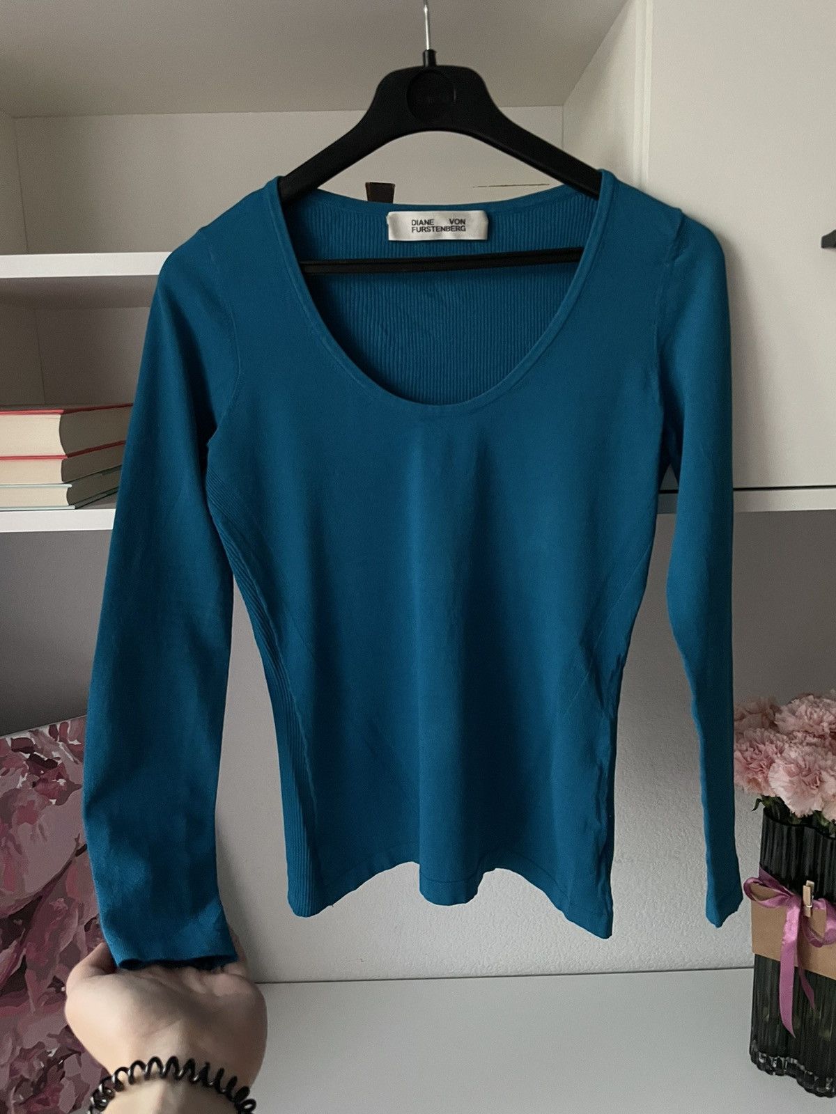 Diane von Furstenberg Diane Von Furstenberg Ribbed Knit Top Long Sleeve Avant Gard Size S / US 4 / IT 40 - 5 Thumbnail