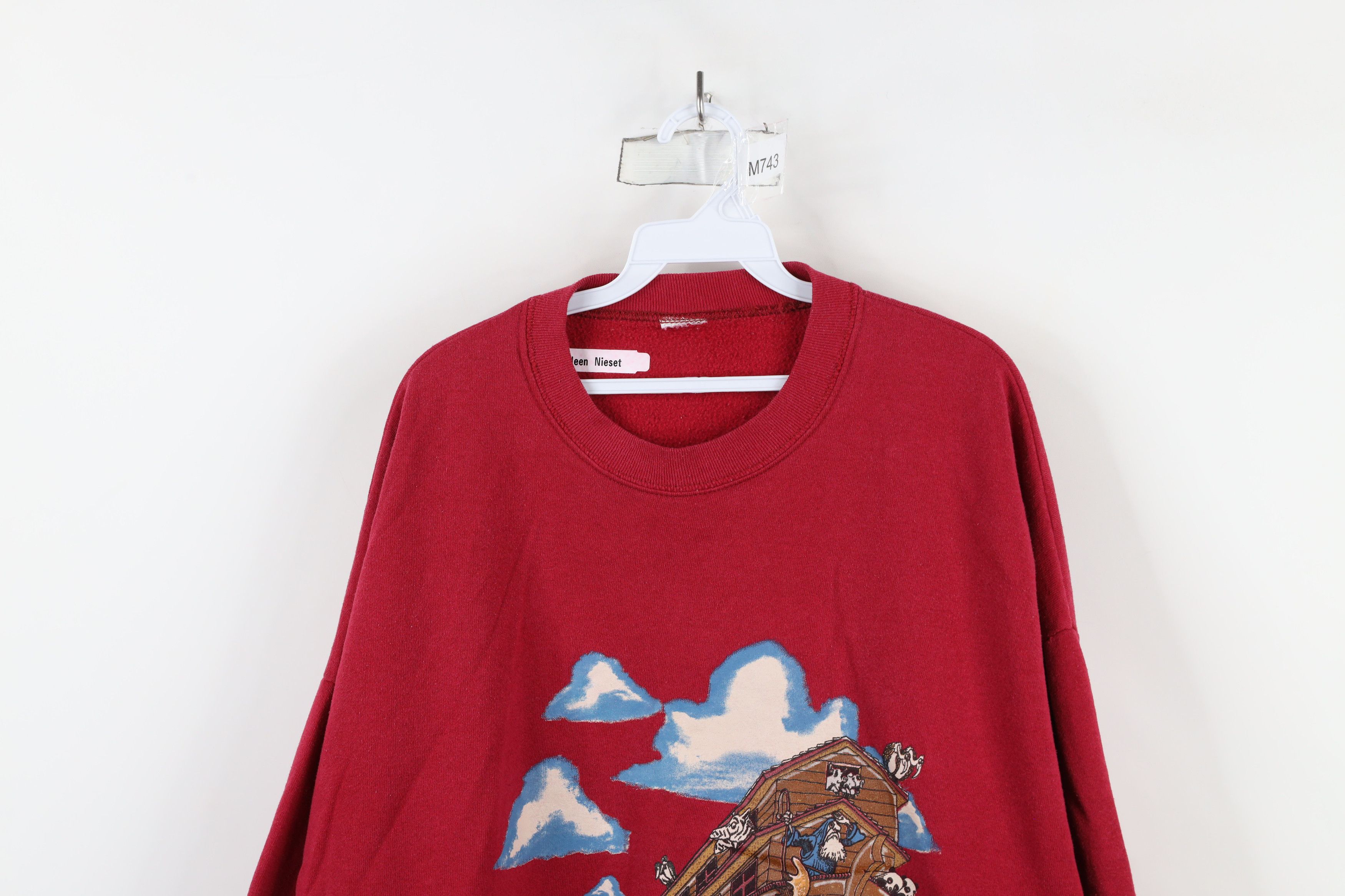 Vintage Vintage 90s Streetwear Christian Noahs Animals Sweatshirt Size 4XL / US 24-26 - 2 Thumbnail