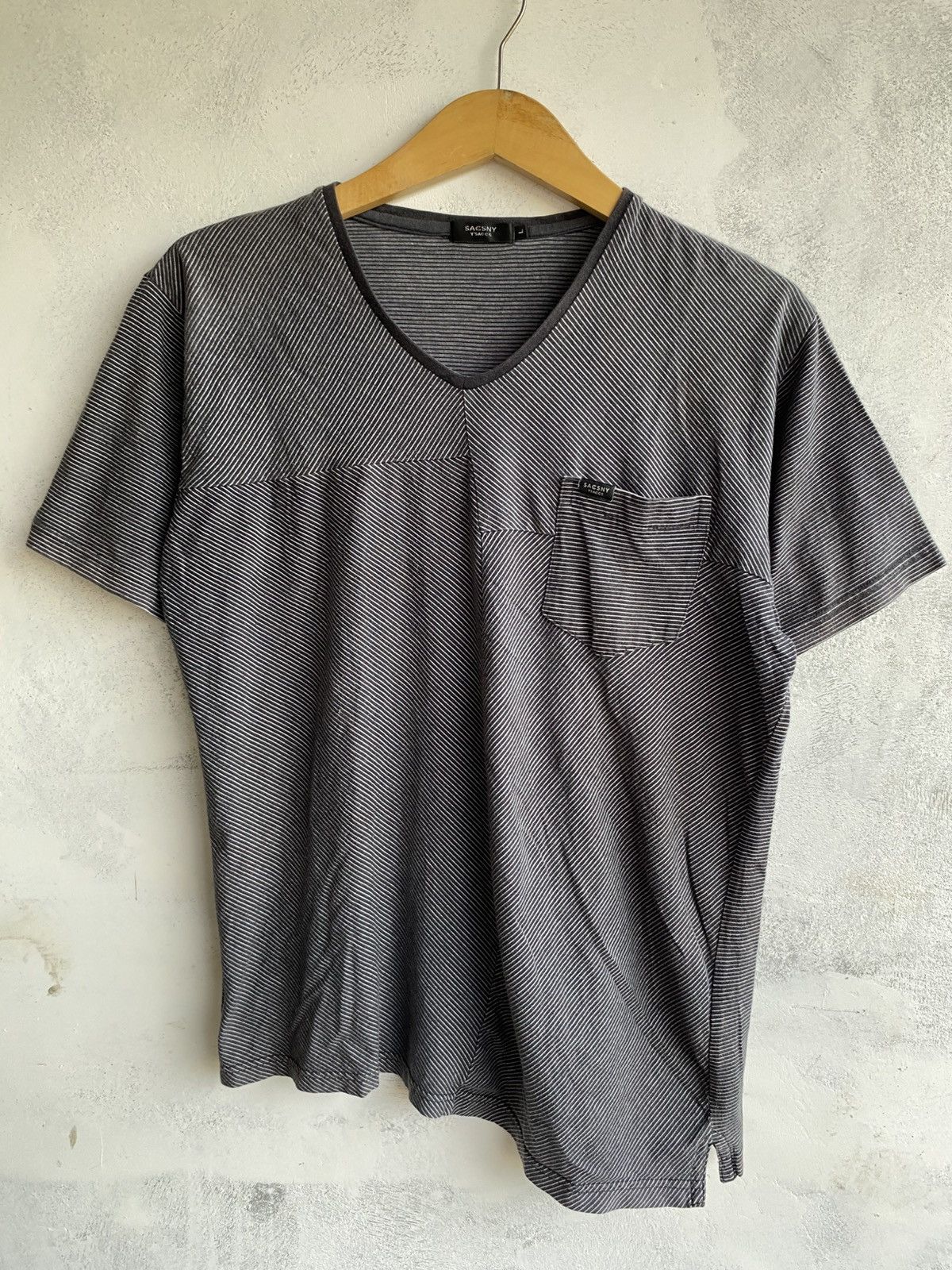 Yohji Yamamoto Vintage Sacsny Y'saccs Yohji Yamamoto pocket Striped Tee Size US L / EU 52-54 / 3 - 1 Thumbnail