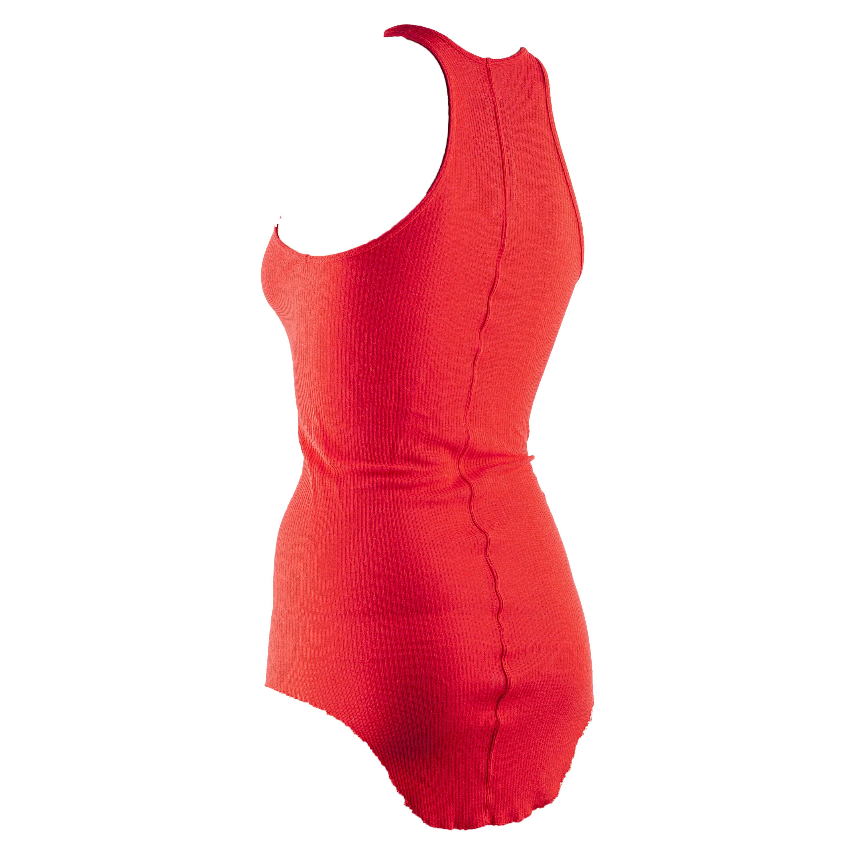 Rick Owens Rick Owens Red Basic Ribbed Tank Top (S) Size S / US 4 / IT 40 - 3 Thumbnail