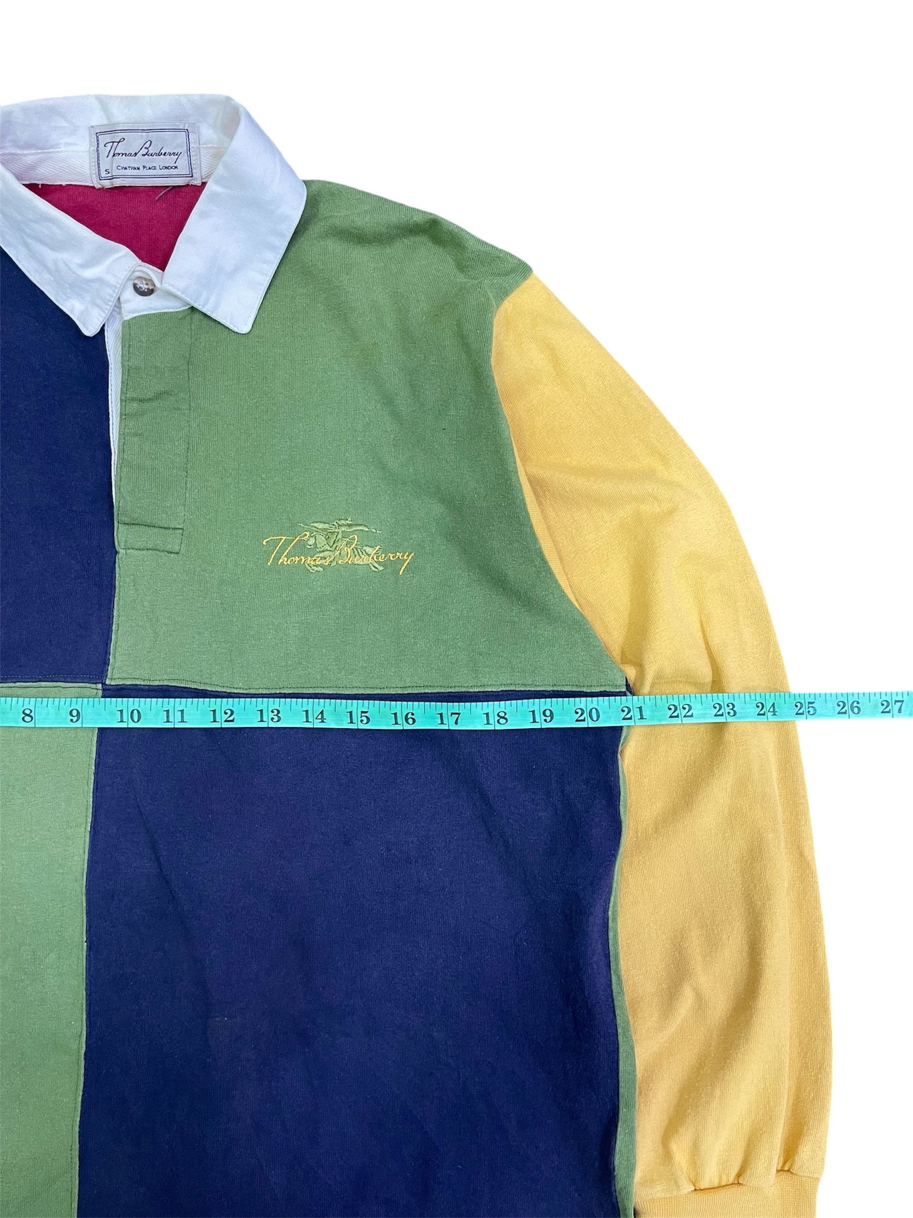 Burberry × Vintage Vtg Thomas Burberry Polo Rugby Shirt Made in England Size US S / EU 44-46 / 1 - 8 Thumbnail