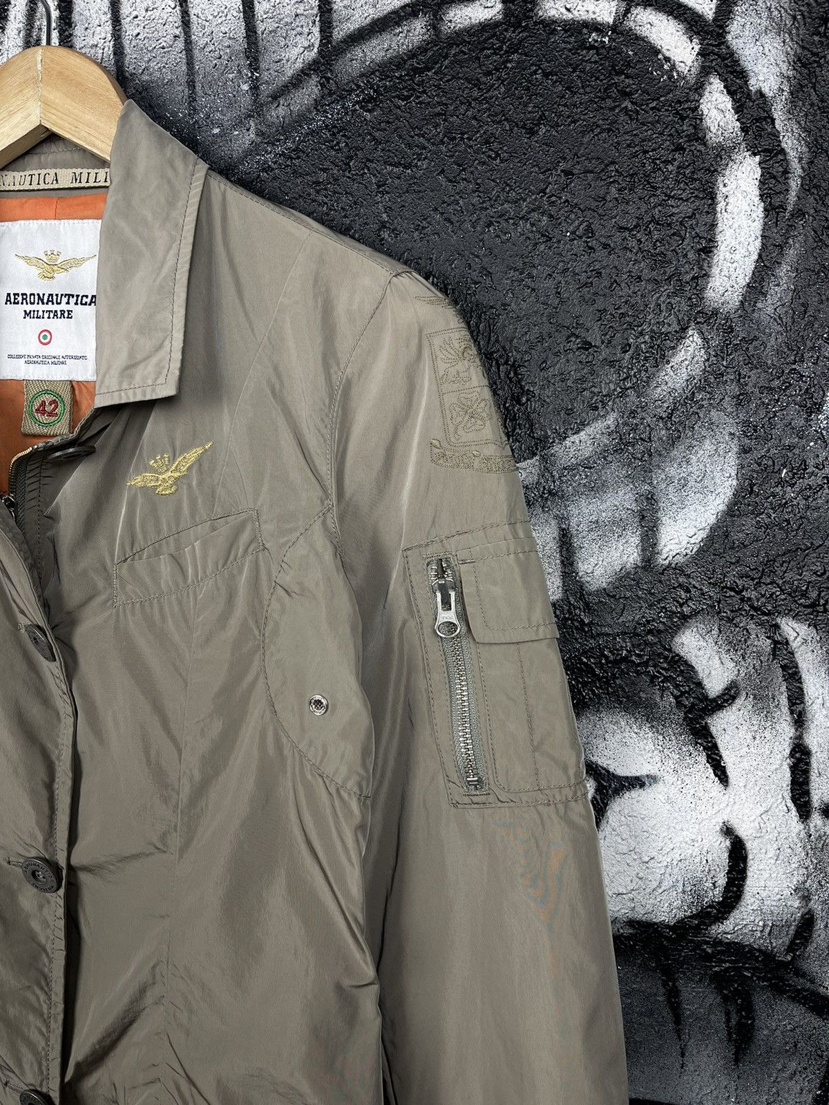 Aeronautica Militare × Vintage Aeronautica Militare Women’s Nylon Bleazer Jacket Size M / US 6-8 / IT 42-44 - 4 Thumbnail