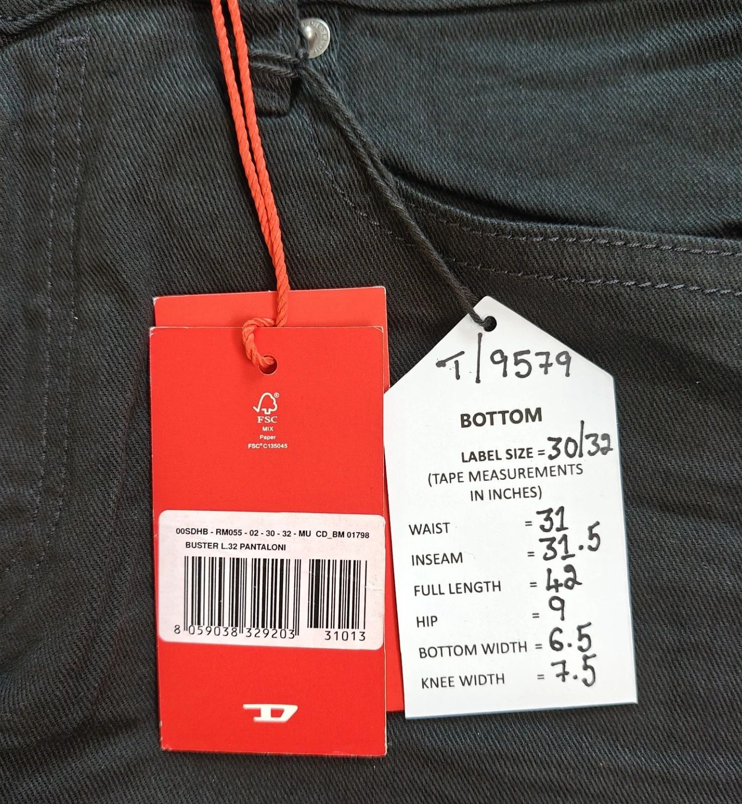 Diesel Diesel BUSTER L.32 MENS JEANS T/9579 Size US 30 / EU 46 - 6 Thumbnail