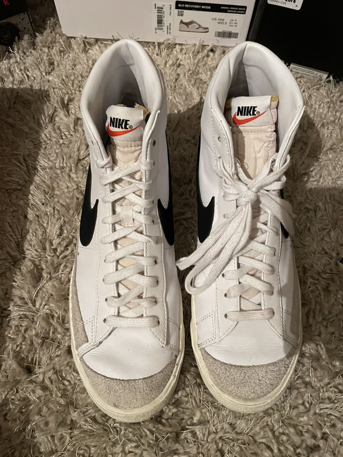 Nike Nike Blazer High White/Black Size US 12 / EU 45 - 5 Thumbnail