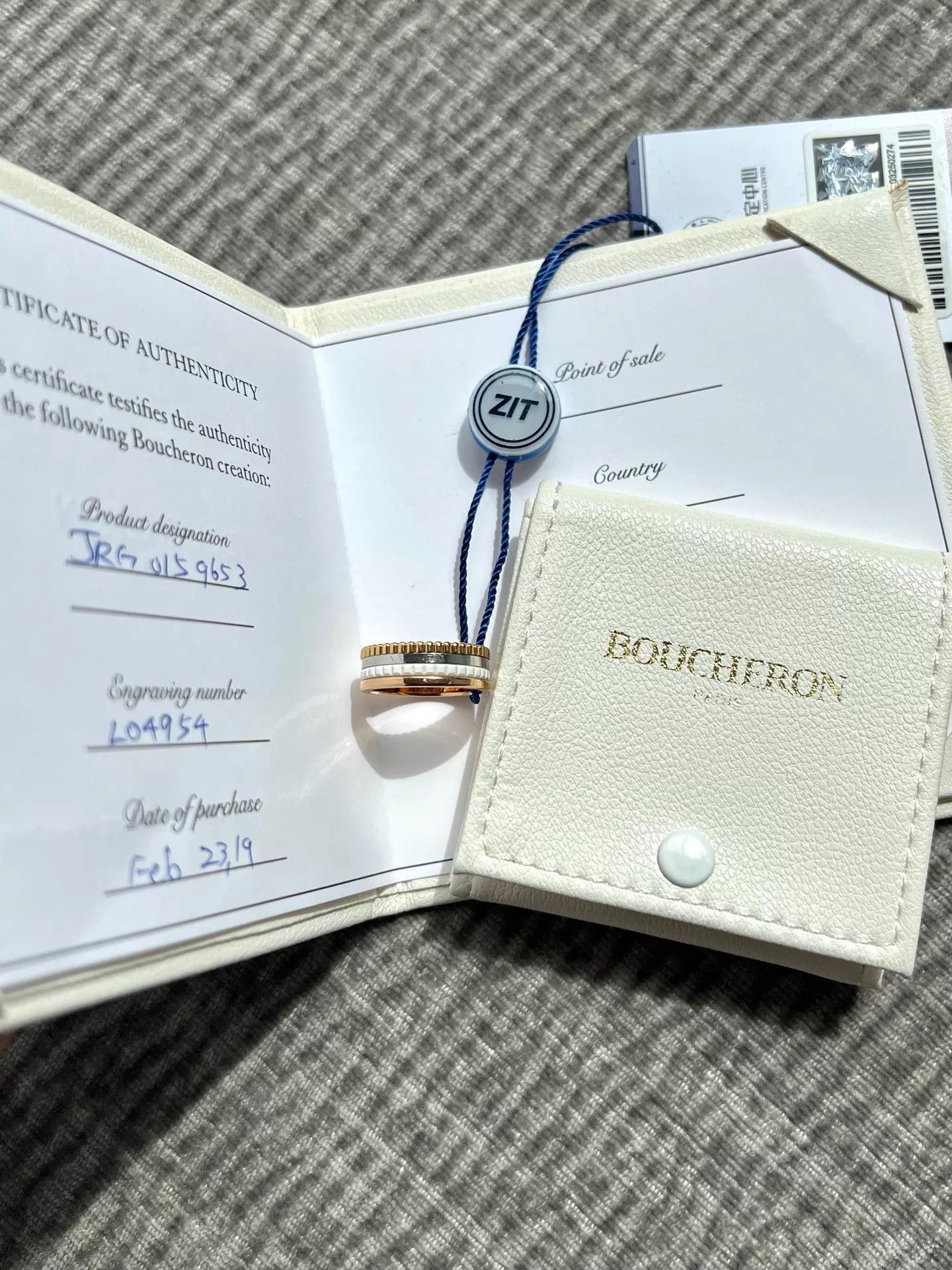 Other Boucheron White Ceramic 18k Ring 53 2019 Card Size ONE SIZE - 2 Thumbnail