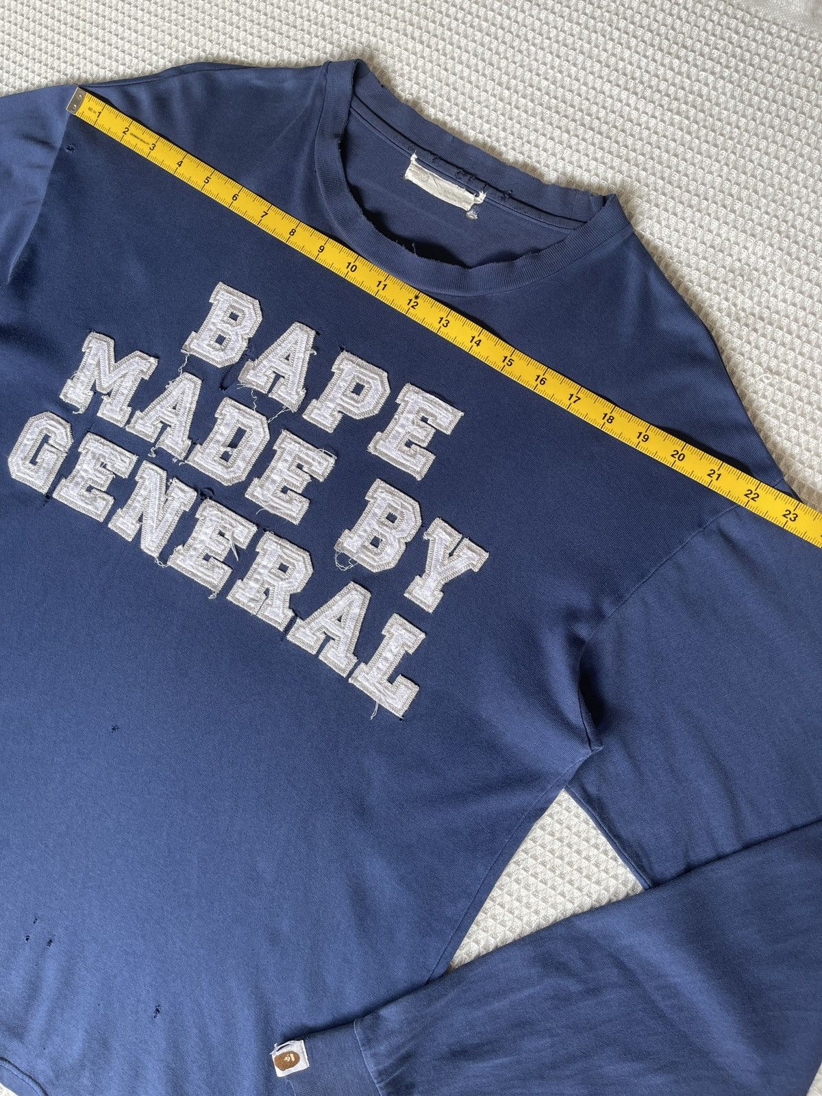 Bape Vintage 90s BAPE MADE BY GENERAL Thrashed Faded Long Sleeve Size US L / EU 52-54 / 3 - 14 Thumbnail