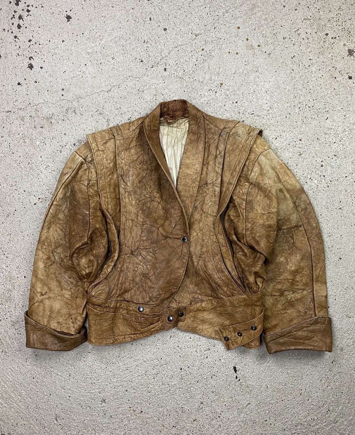 Japanese Brand Japan style leather bomber jacket brown avant garde Size M / US 6-8 / IT 42-44 - 1 Thumbnail