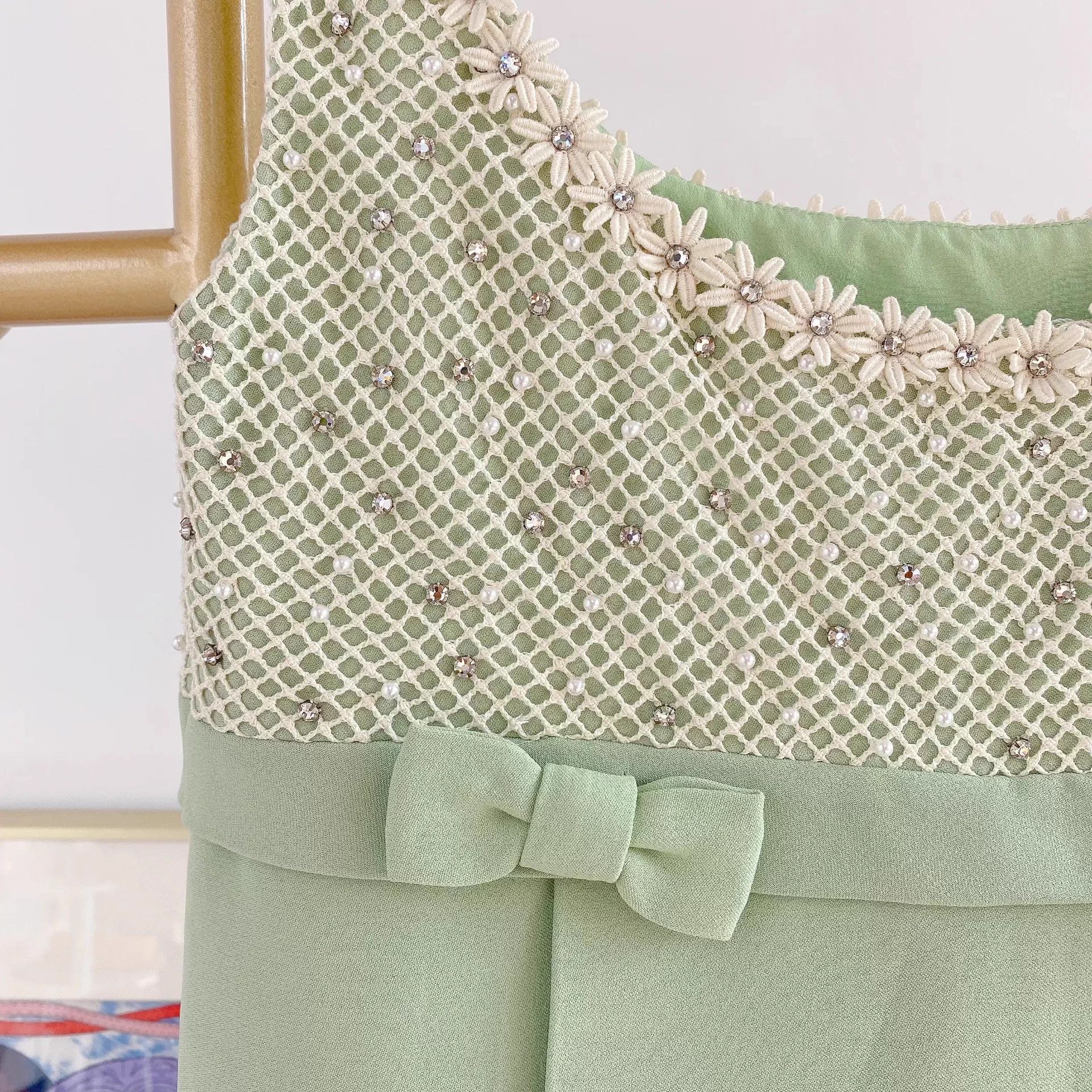 Miu Miu MIU MIU Heavily Crafted Green Cami Dress 42 Size M / US 6-8 / IT 42-44 - 4 Thumbnail