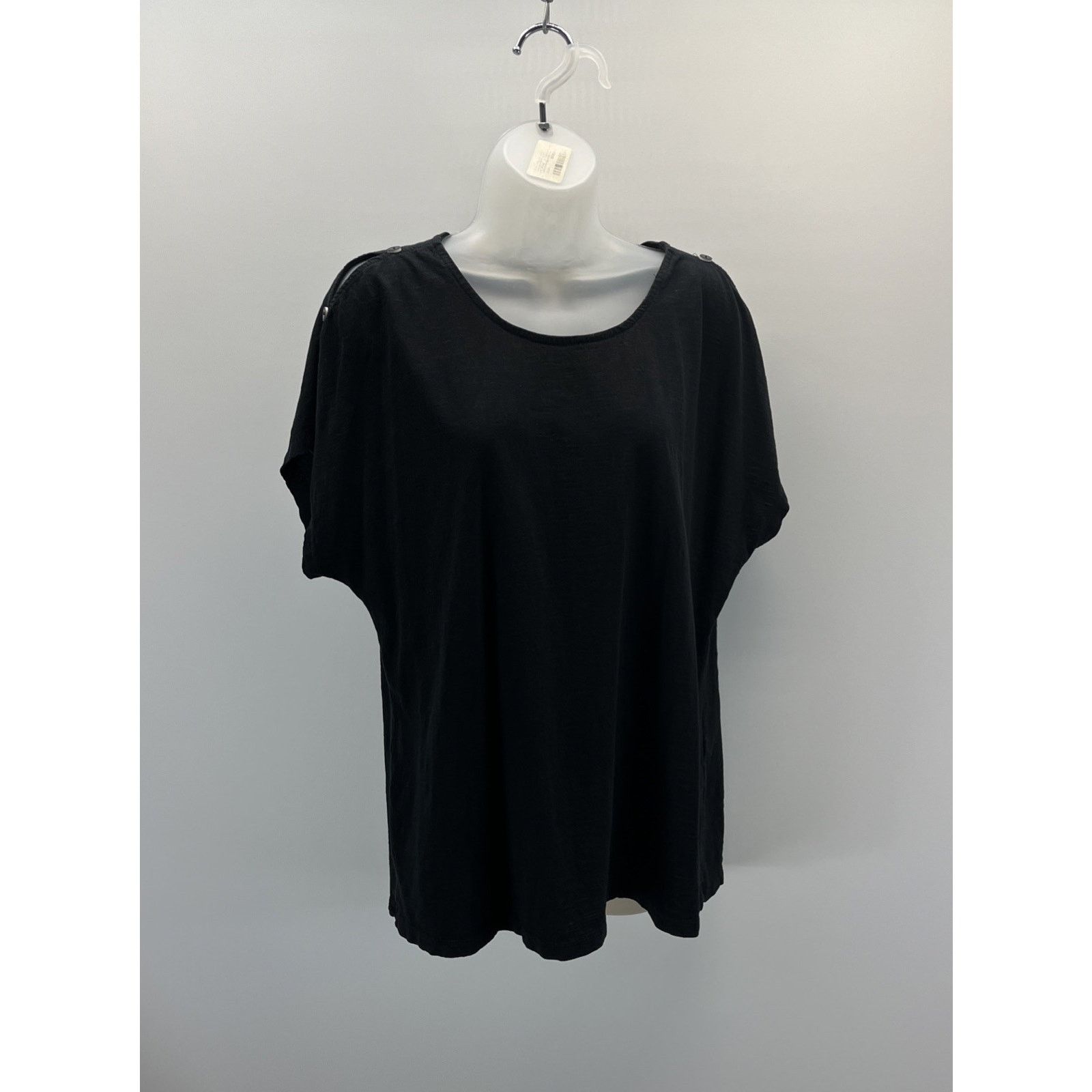 Chicos Chico's Black Scoop Neck Knit Top Size 2 Large Size L / US 10 / IT 46 - 1 Thumbnail