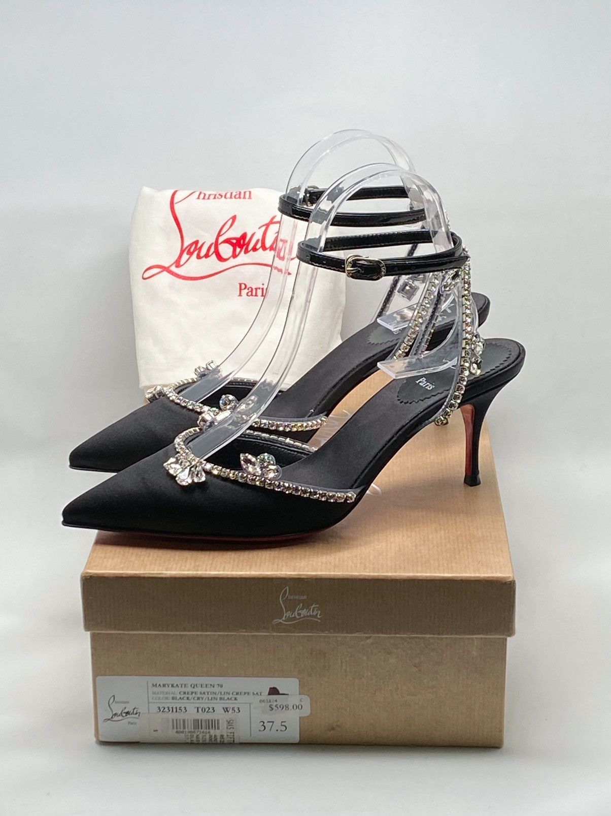 Christian Louboutin Christian Louboutin Crystal-Embellished Satin Pump size 37.5 Size US 7.5 / IT 37.5 - 12 Thumbnail