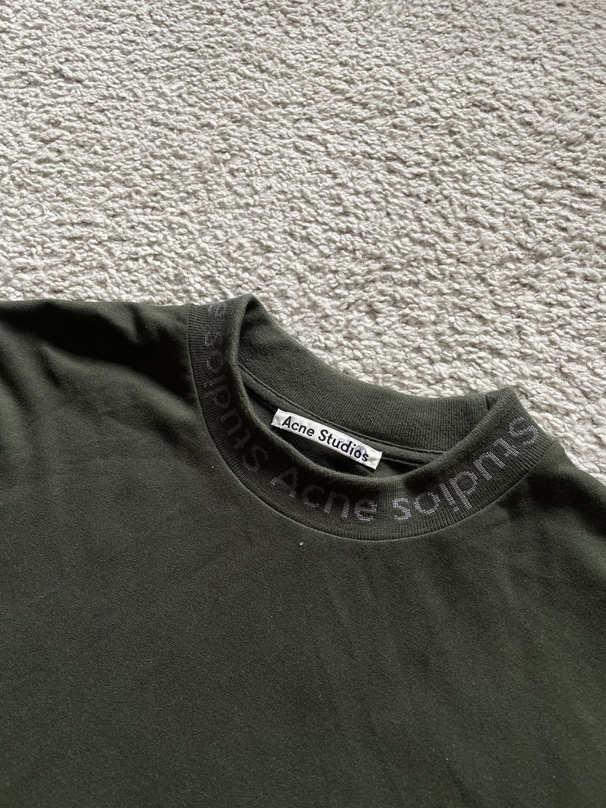 Acne Studios Acne studios Logo Rib Khaki sweatshirt Size US XL / EU 56 / 4 - 6 Thumbnail
