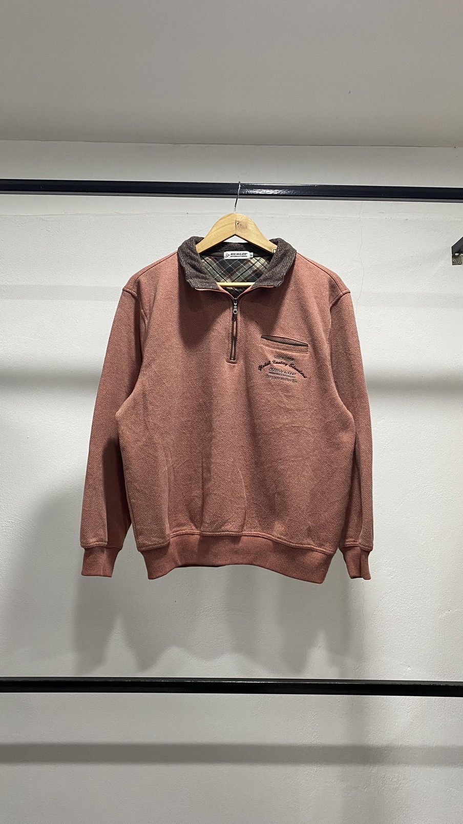 Japanese Brand × Vintage Vintage Dunlop Halfzipper Sweatshirt 90s Size US L / EU 52-54 / 3 - 1 Thumbnail