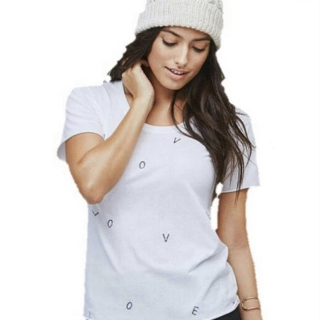 Fabletics FABLETICS White Grey Love Soft Workout Casual Graphic Top Size XS / US 0-2 / IT 36-38 - 1 Thumbnail