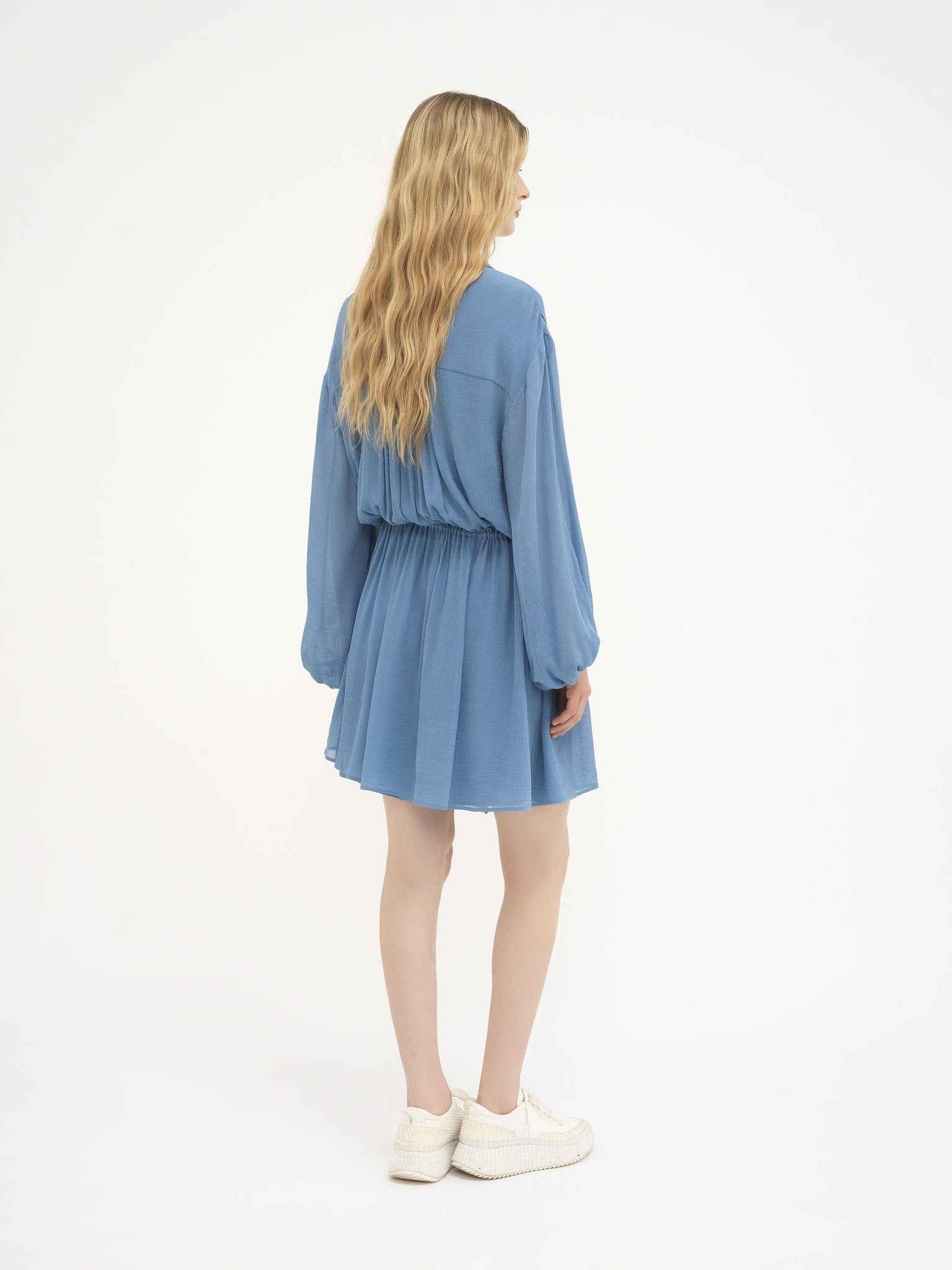 Chloe o1loc1c10425 Short Shirt Dress in Parisian Blue Size M / US 6-8 / IT 42-44 - 3 Thumbnail