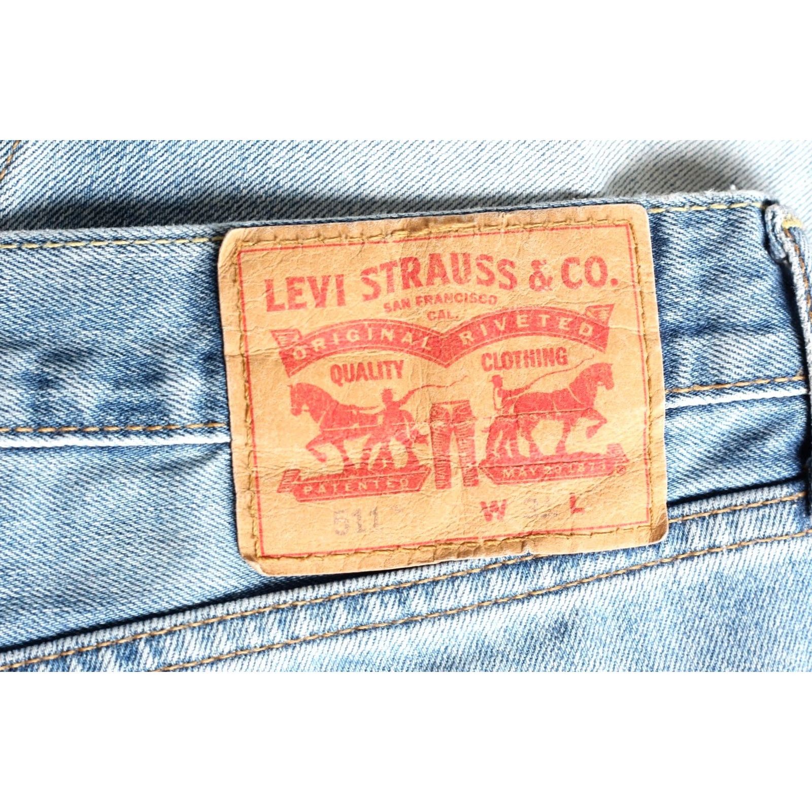 Levi's LEVI’S 511 Slim Fit Distressed Denim Shorts Men 31 Blue Bermuda Waist 31 in 5-Pocket DK6350 Size US 31 - 4 Thumbnail