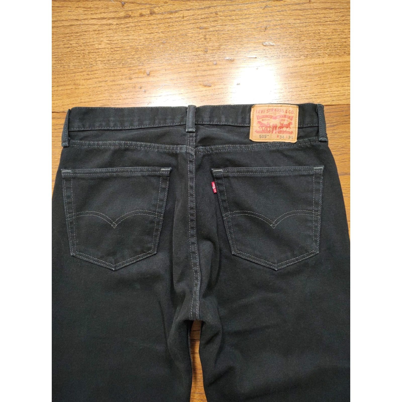 Levi's Levis Jeans 34x34 Black 505 Regular Straight Dark Wash Denim Western Cowboy Mens Shoes? Size US 34 / EU 50 - 3 Thumbnail