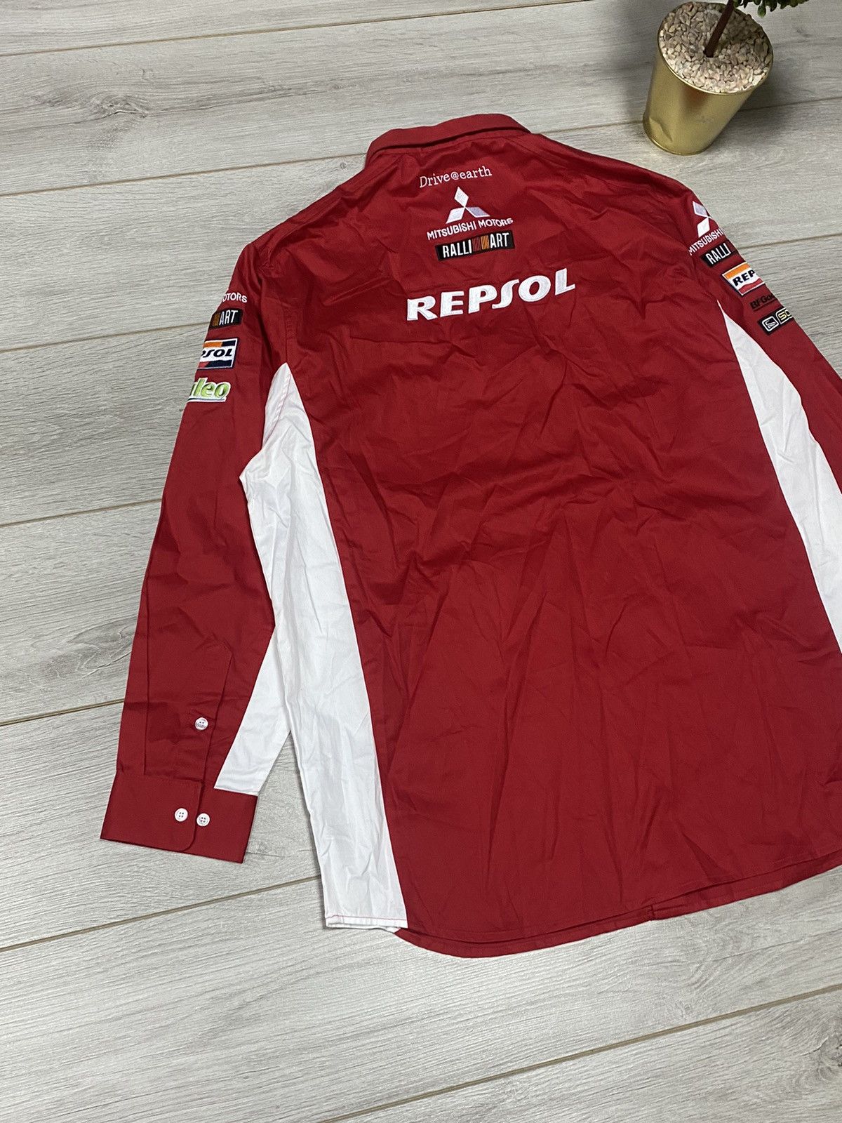 Vintage Repsol Gas Mitsubishi vintage racing shirt buttons Size US XXL / EU 58 / 5 - 9 Thumbnail