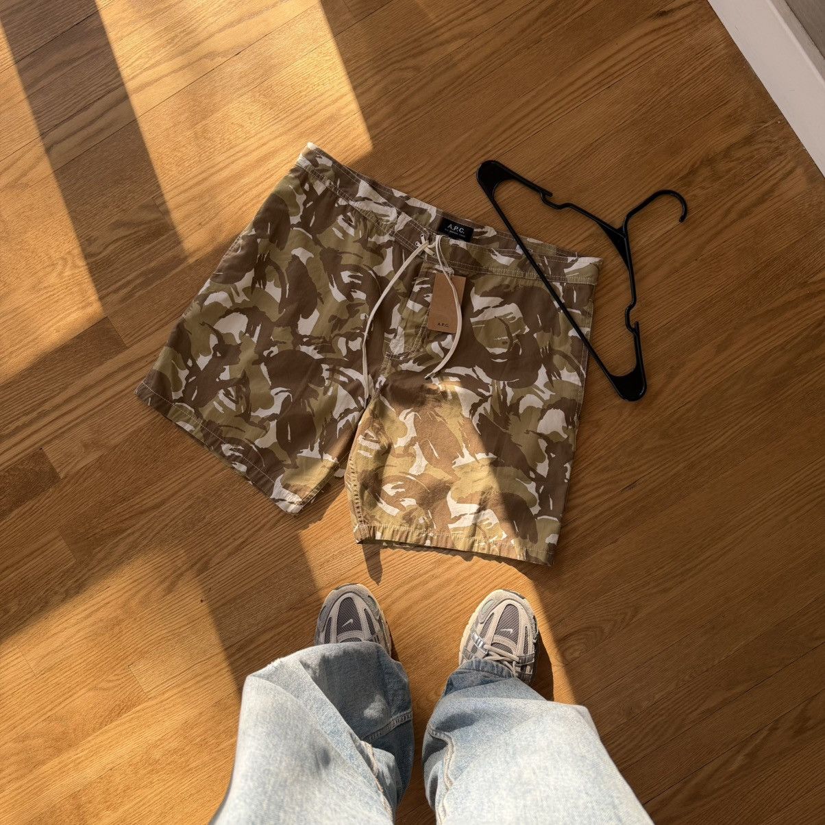 A.P.C. A.P.C. Camouflage Cotton Twill Drawstring Shorts Size US 38 / EU 54 - 4 Thumbnail