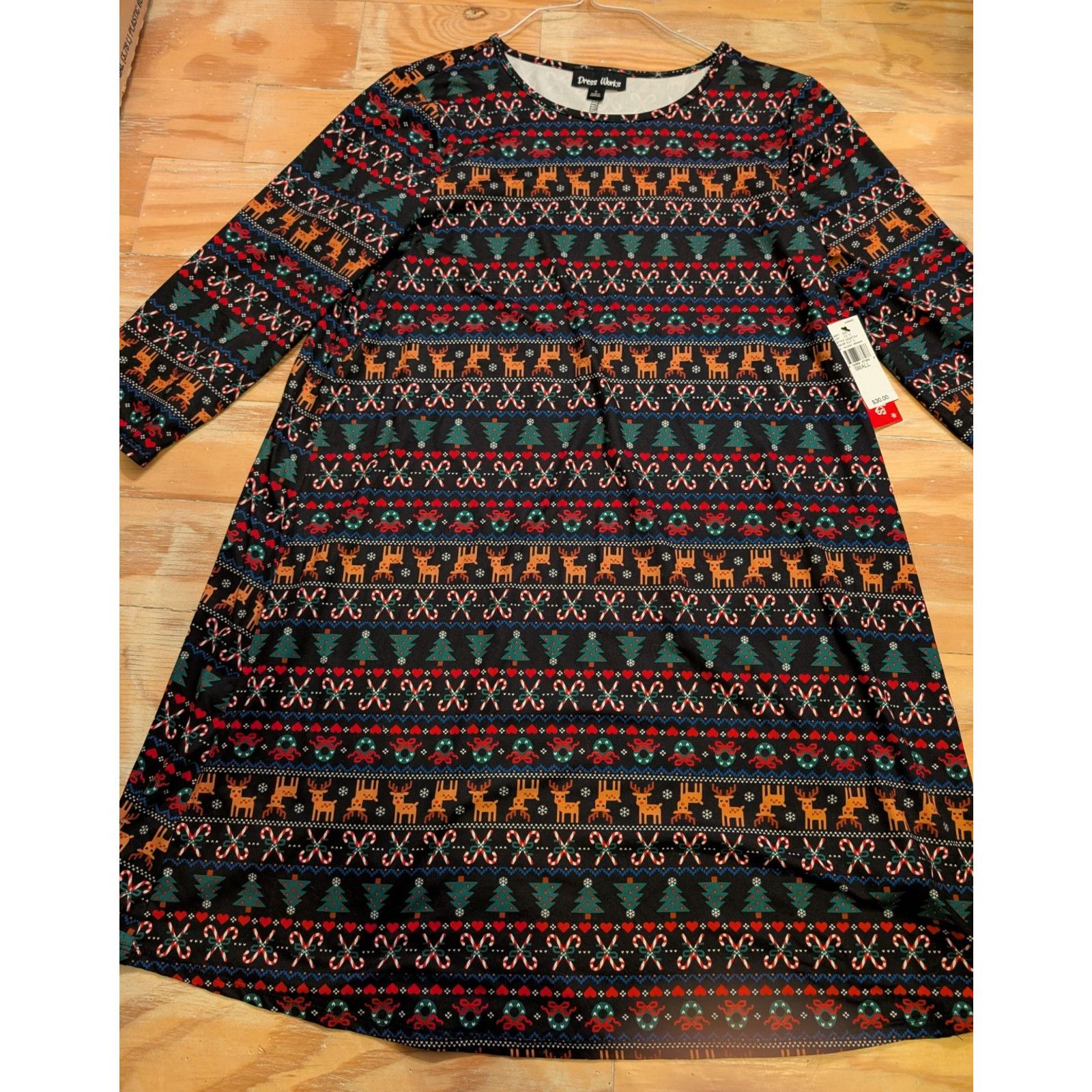 The Unbranded Brand Dress Works Ladies Christmas Reindeer Canes Sm Novelty Dress Size S / US 4 / IT 40 - 1 Thumbnail