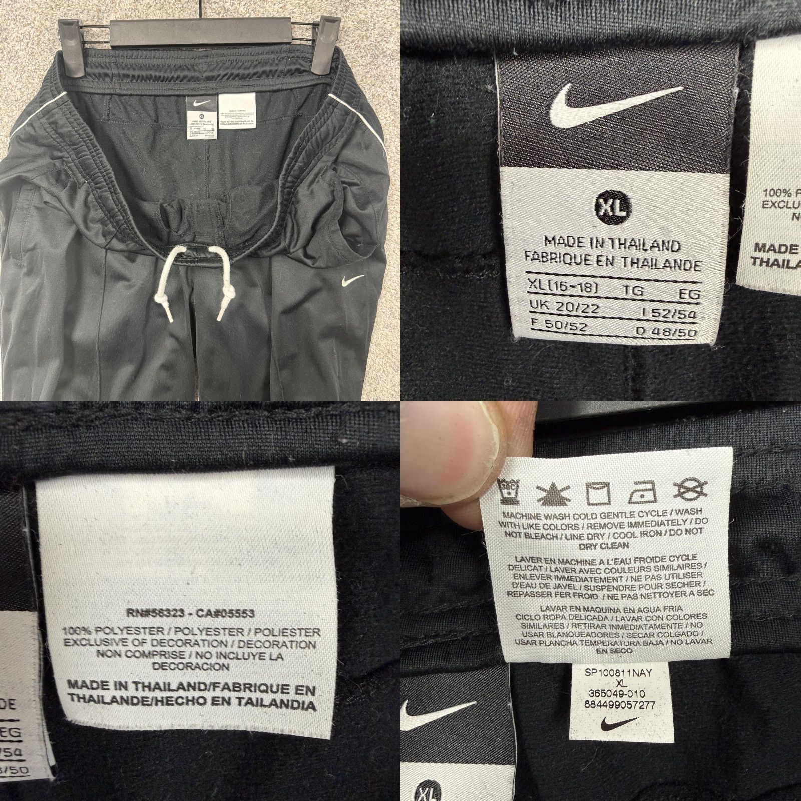 Nike VINTAGE Nike Track Pants Womens XL Black Striped Side Swoosh 90s Athleisure? Size 40" / US 18 - 8 Thumbnail