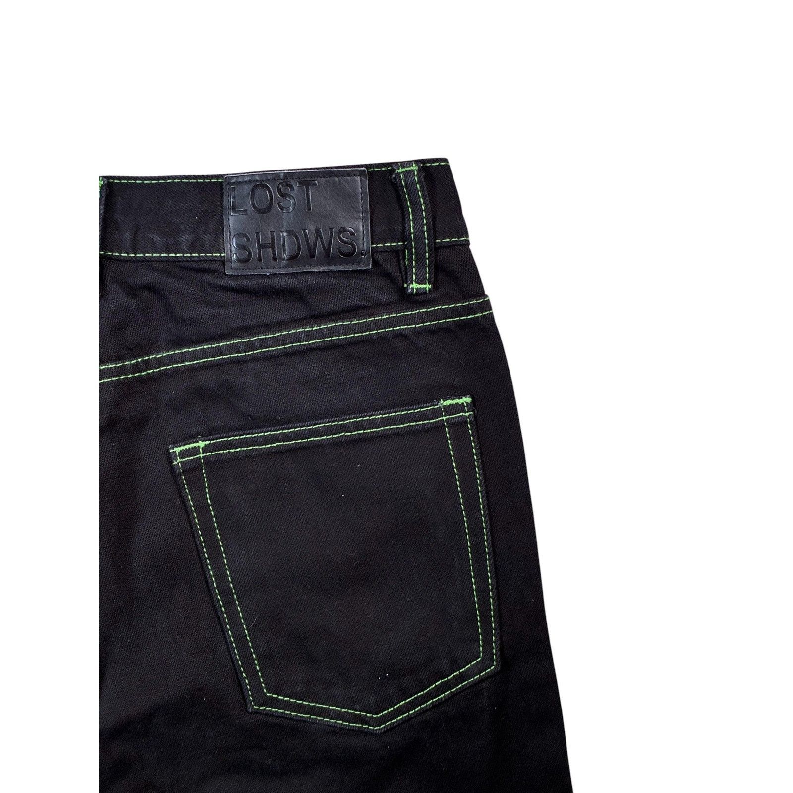 LOSTSHDWS LostSHDWS Outline Black & Green Jeans Size US 28 / EU 44 - 3 Thumbnail