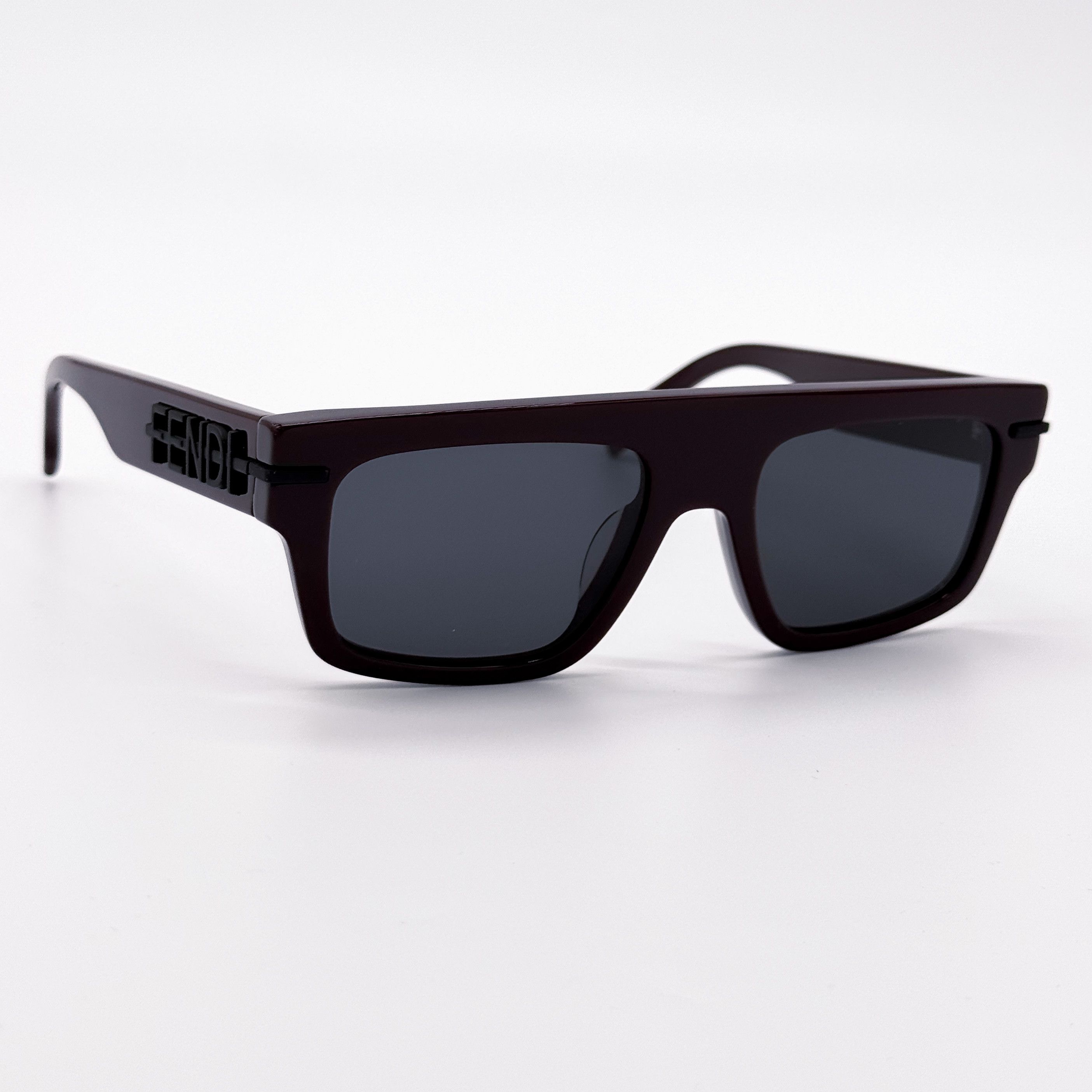 Fendi NEW FENDI FE40091U 69A BORDEAUX GREY SQUARE MEN SUNGLASSES Size ONE SIZE - 3 Thumbnail
