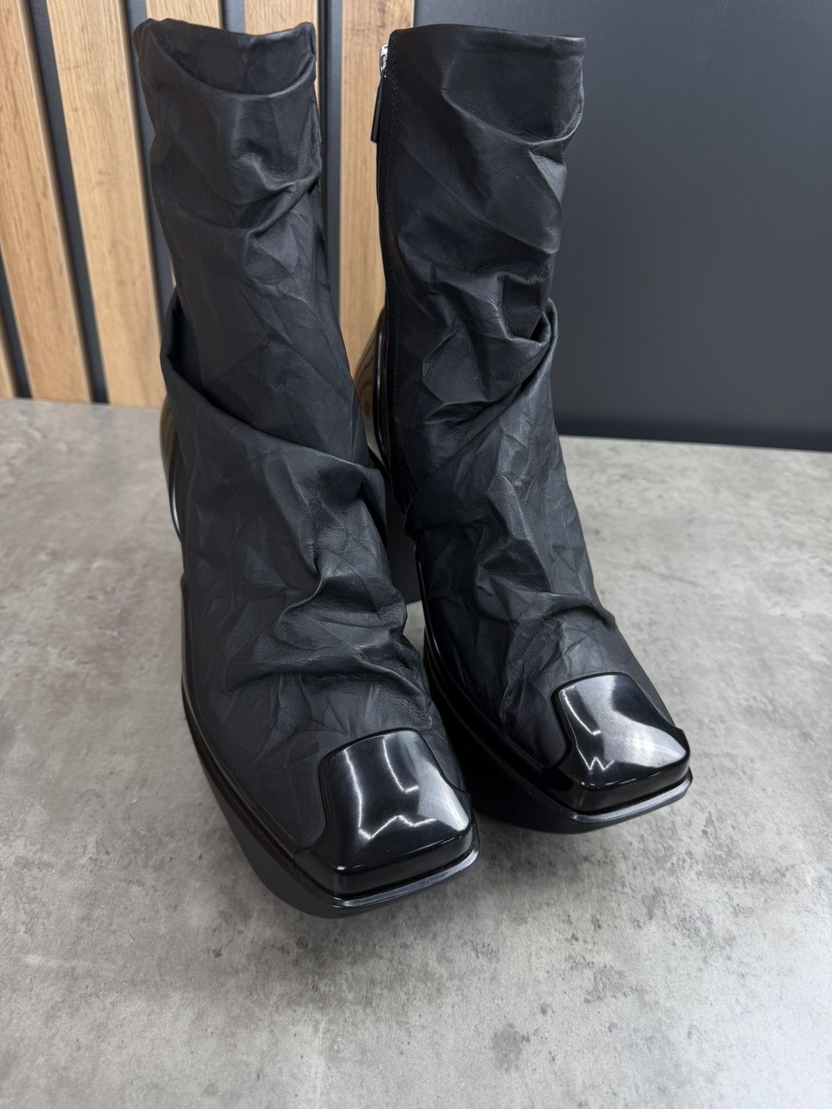 Peter Do at.kollektive x Peter Do Leather Platform Ankle Boots Black Size US 8 / EU 41 - 3 Thumbnail