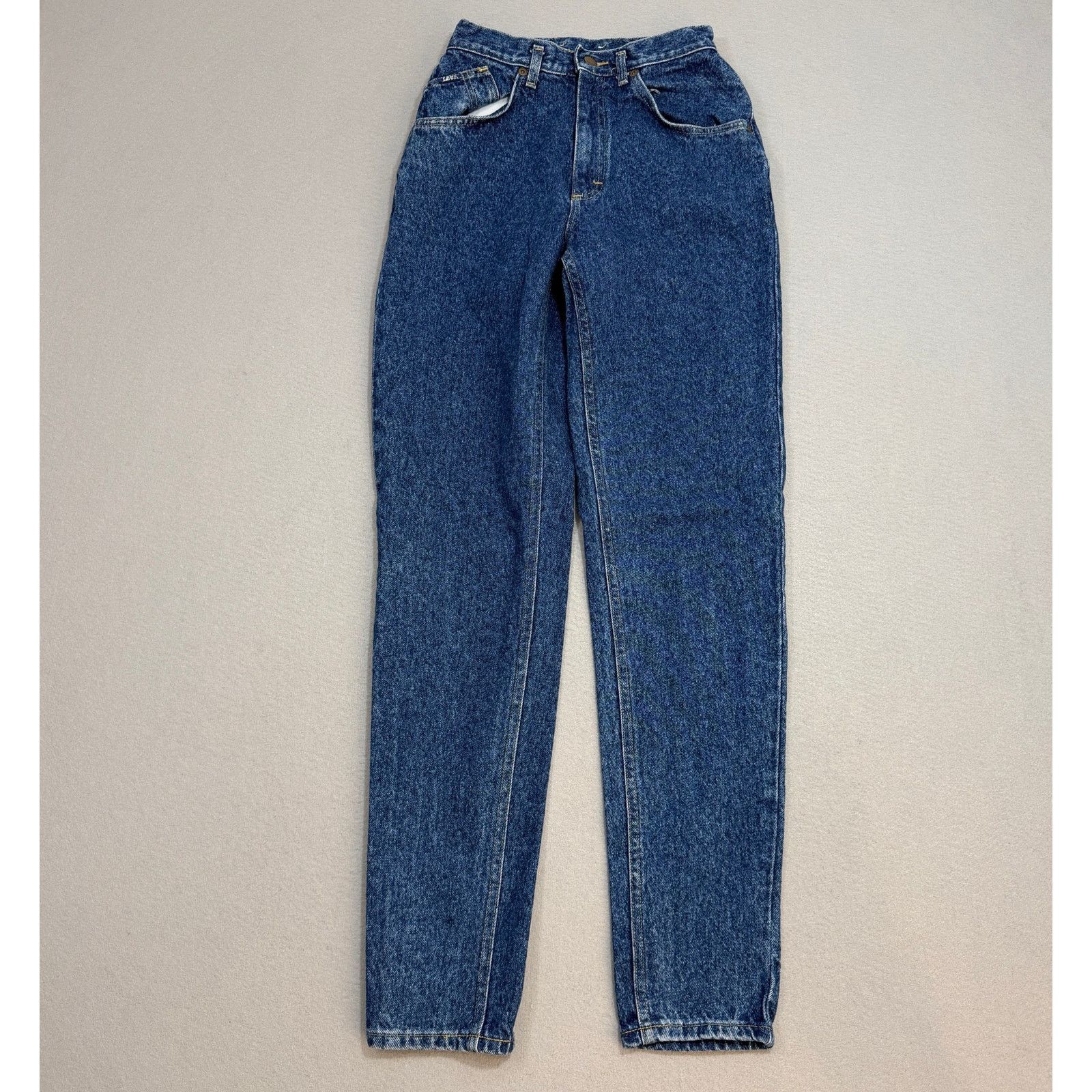 Vintage Vintage Lee Jeans Women's 7 Long (24x33) Blue High Rise Mom Size 24" / US 00 / IT 34 - 1 Thumbnail