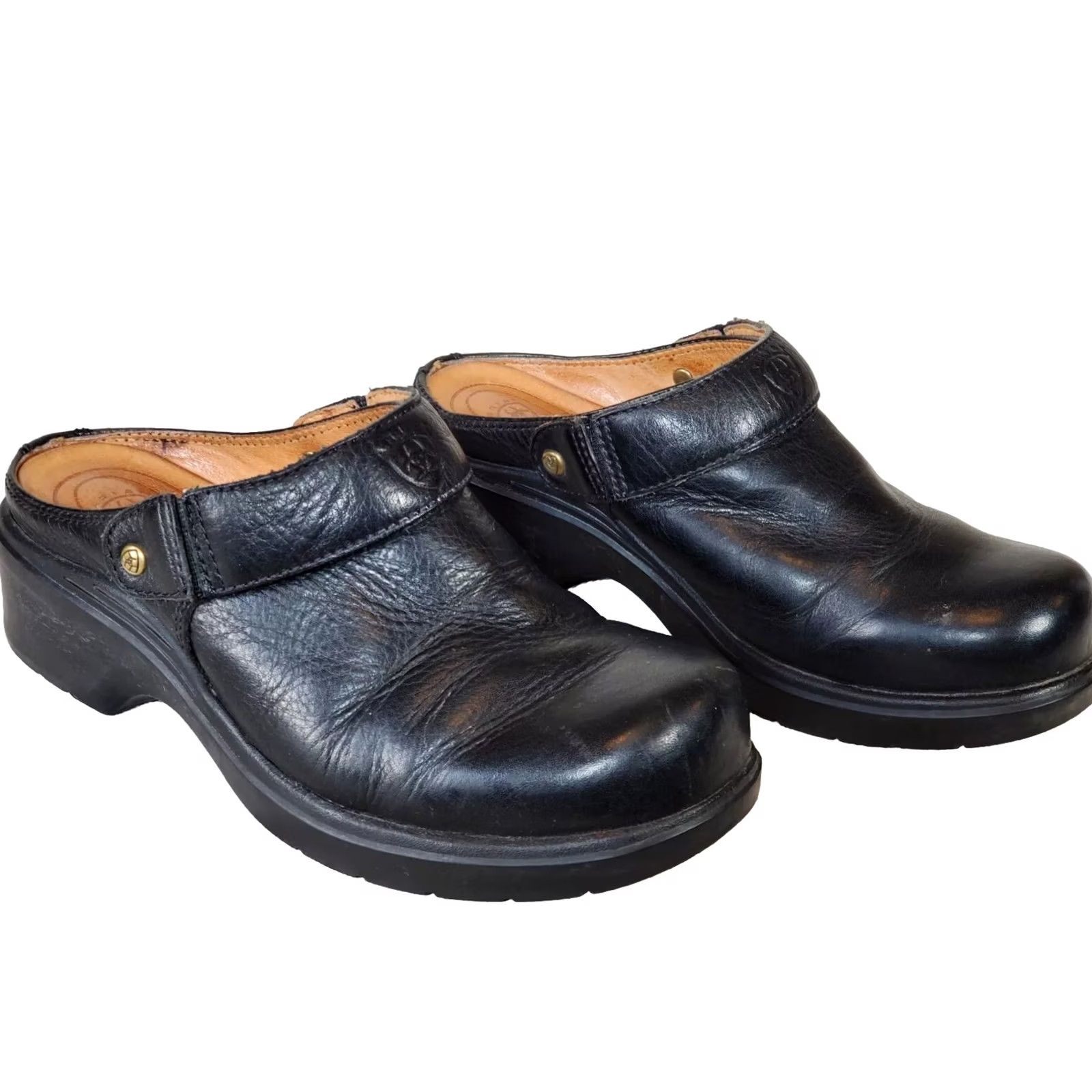 Ariat Ariat Santa Cruz Clogs Black Leather Slip On Sling Back Women's 7 US Saddle/Cruze? Size US 5 / IT 35 - 2 Thumbnail
