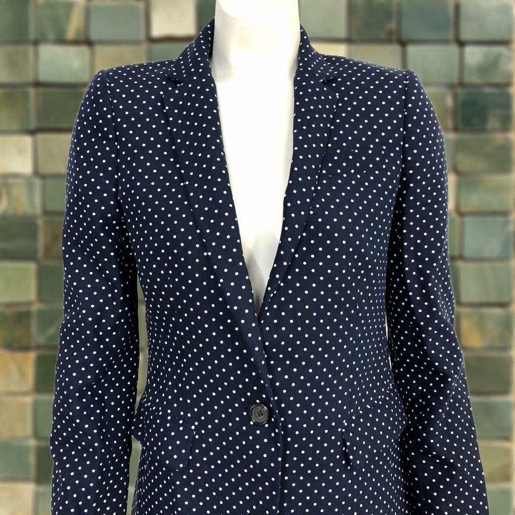J.Crew J.Crew REGENT Blazer Jacket blue Polka Dot 100% Linen Button Business 4 Size S / US 4 / IT 40 - 1 Thumbnail