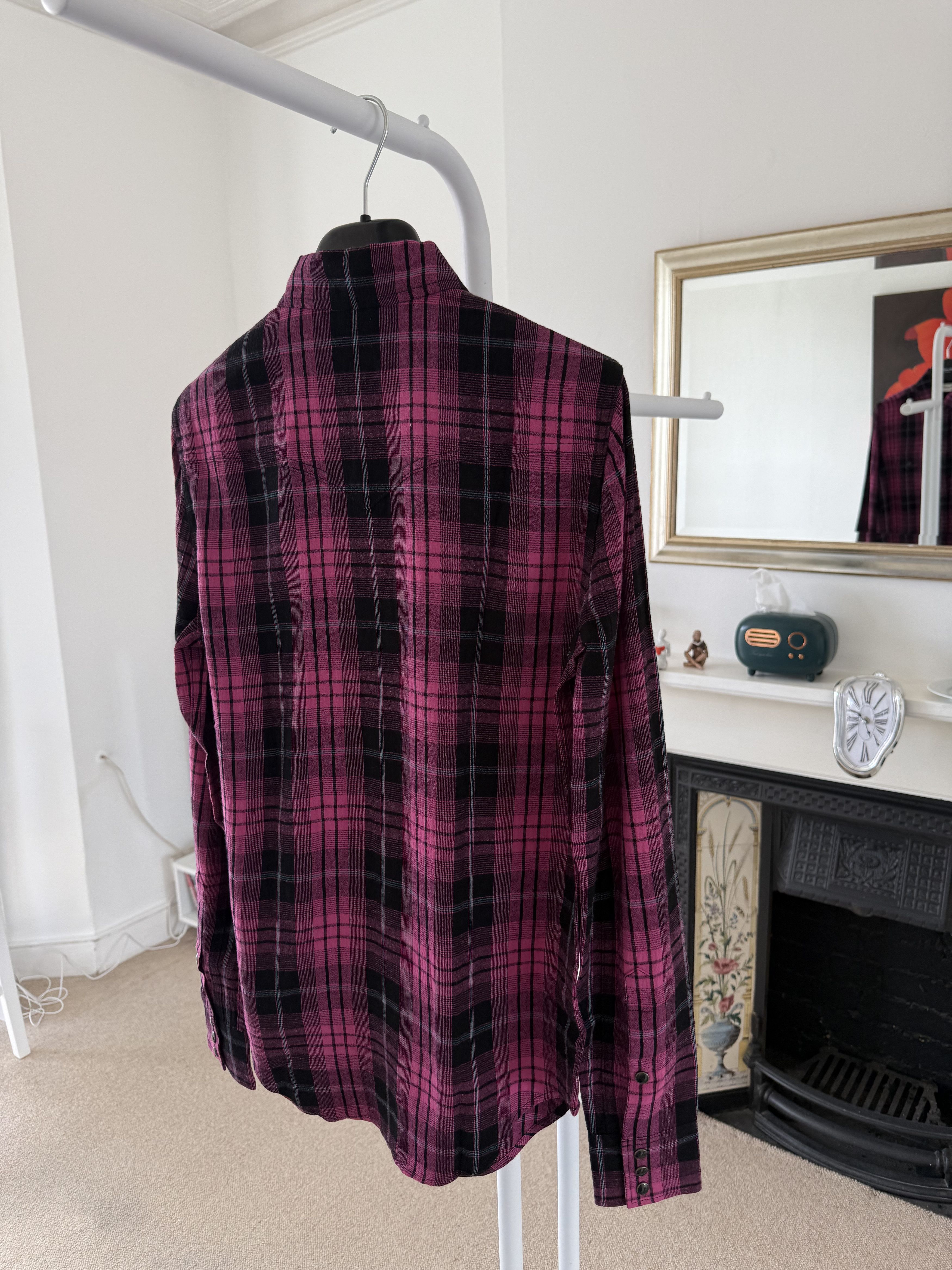Saint Laurent Paris Saint Laurent Pink Check Shirt Size US S / EU 44-46 / 1 - 2 Thumbnail