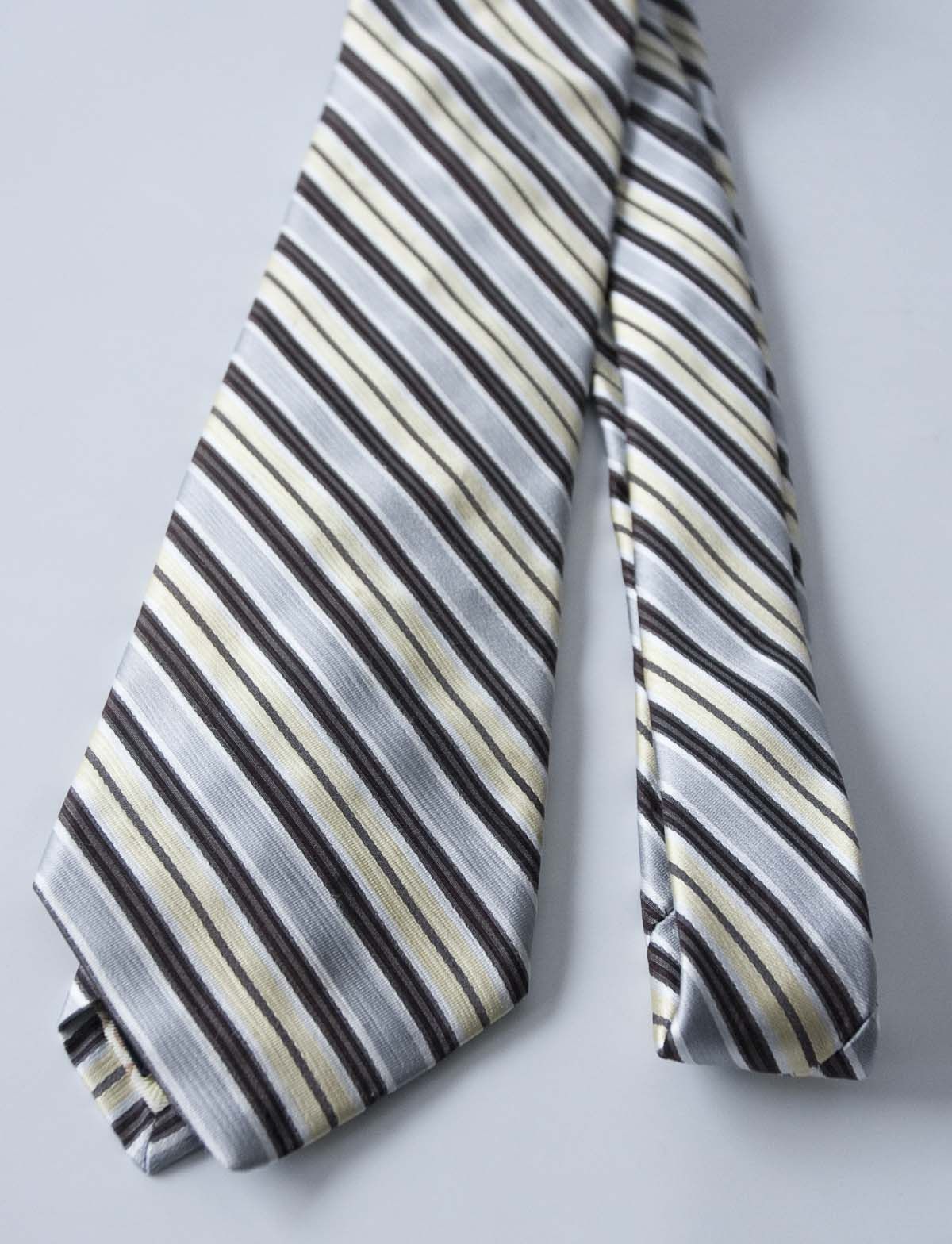 Ted Baker Ted Baker Tie Yellow Gray 100% Silk Made in USA Size ONE SIZE - 1 Thumbnail