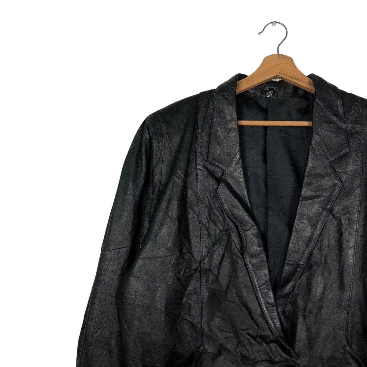 Japanese Brand × Vintage 📌Vintage Unknown Brand Biker Leather Jacket Issey Miyake Size US S / EU 44-46 / 1 - 8 Thumbnail