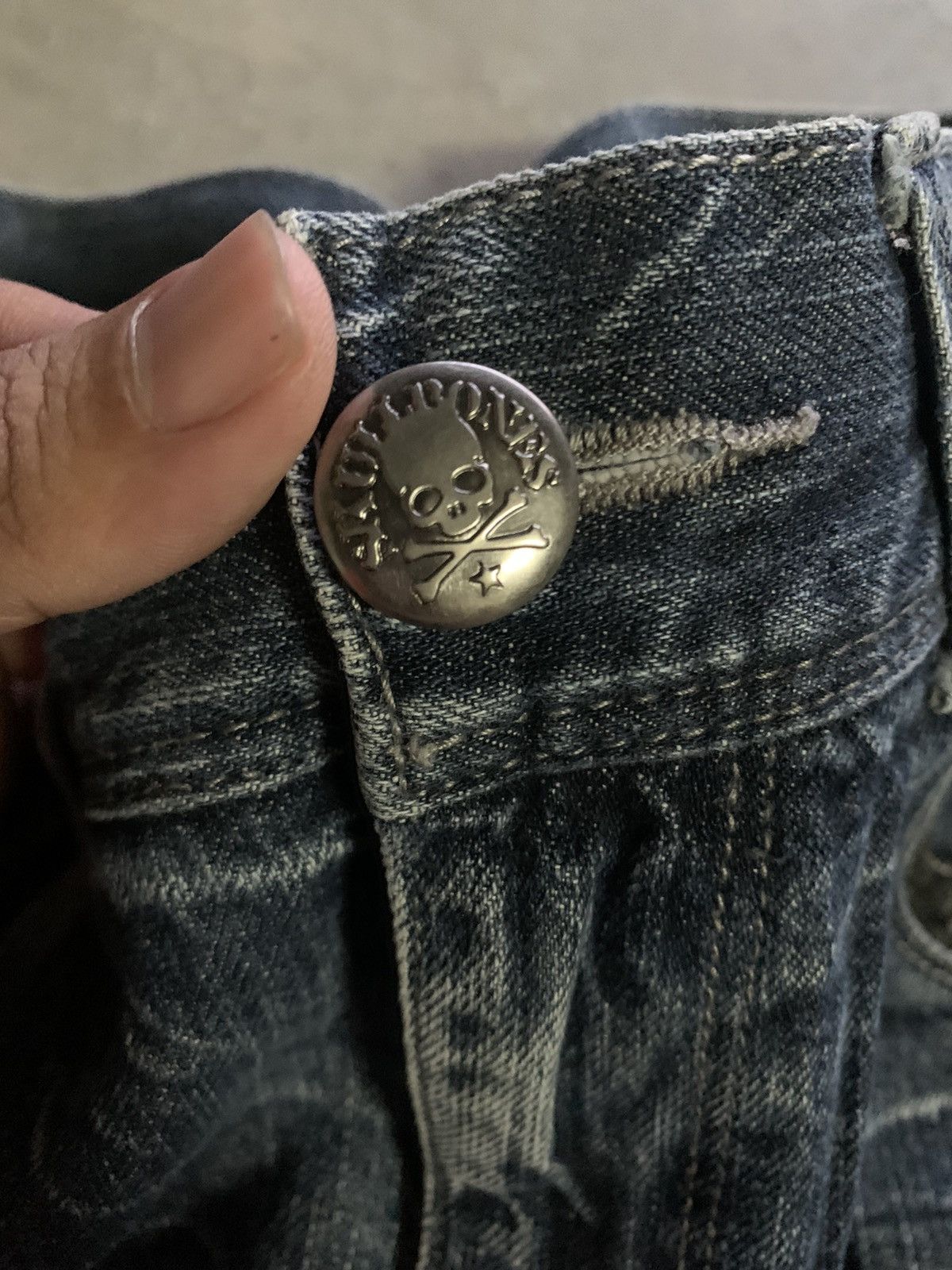 If Six Was Nine ROOT THREE STYLE honeycomb whiskered wash jeans punk goth Size US 33 - 4 Thumbnail