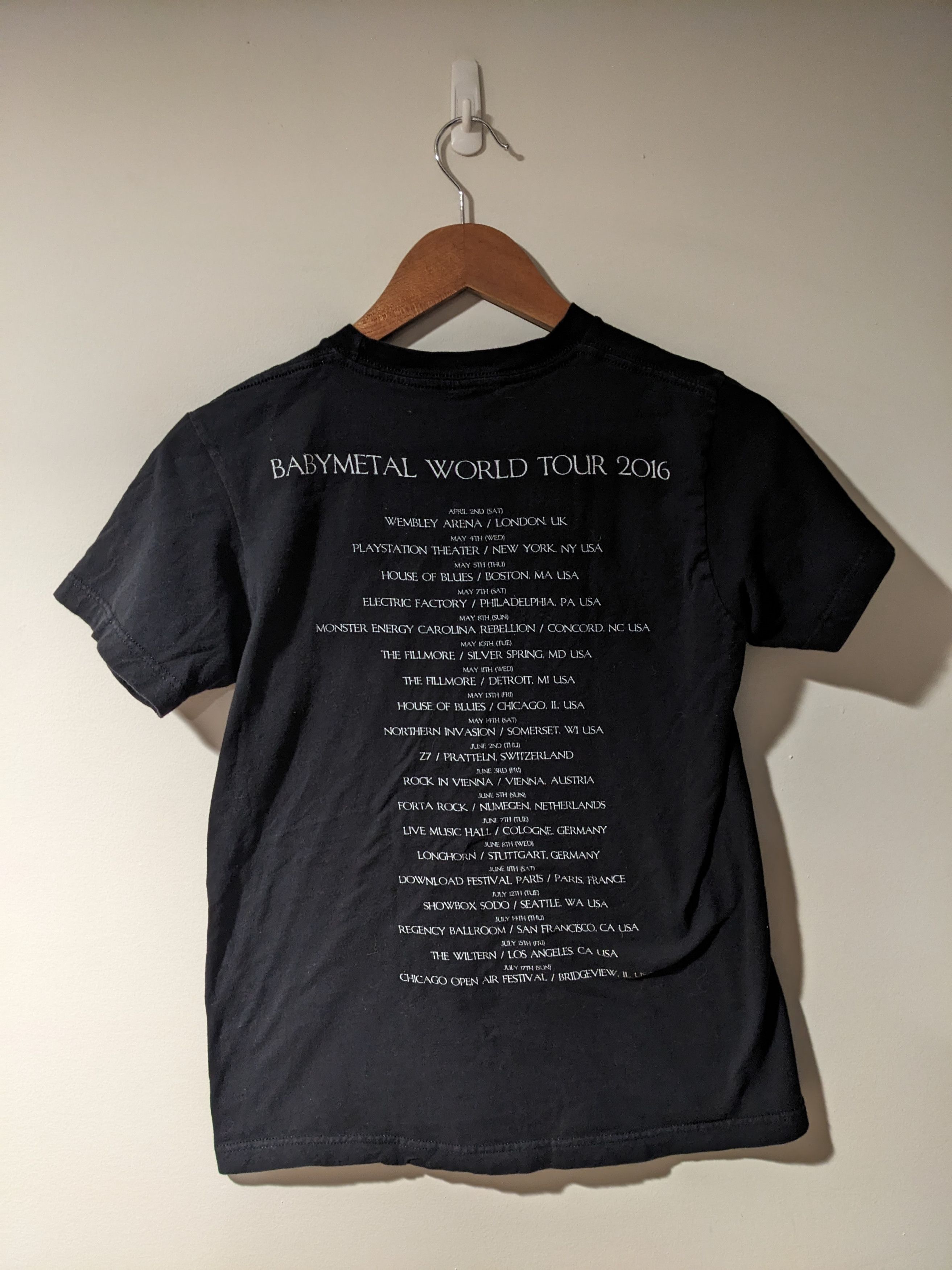 Band Tees × Vintage Vintage Baby Metal World Tour 2016 Black Small T-Shirt Size US S / EU 44-46 / 1 - 5 Thumbnail