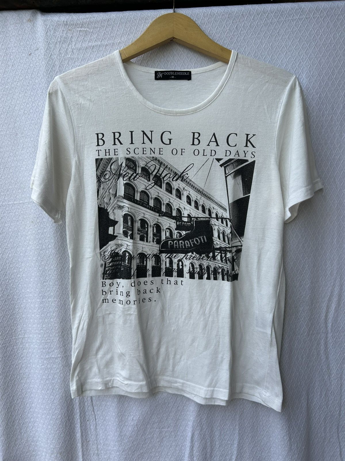 Double needle japanese bring back poem t shirt