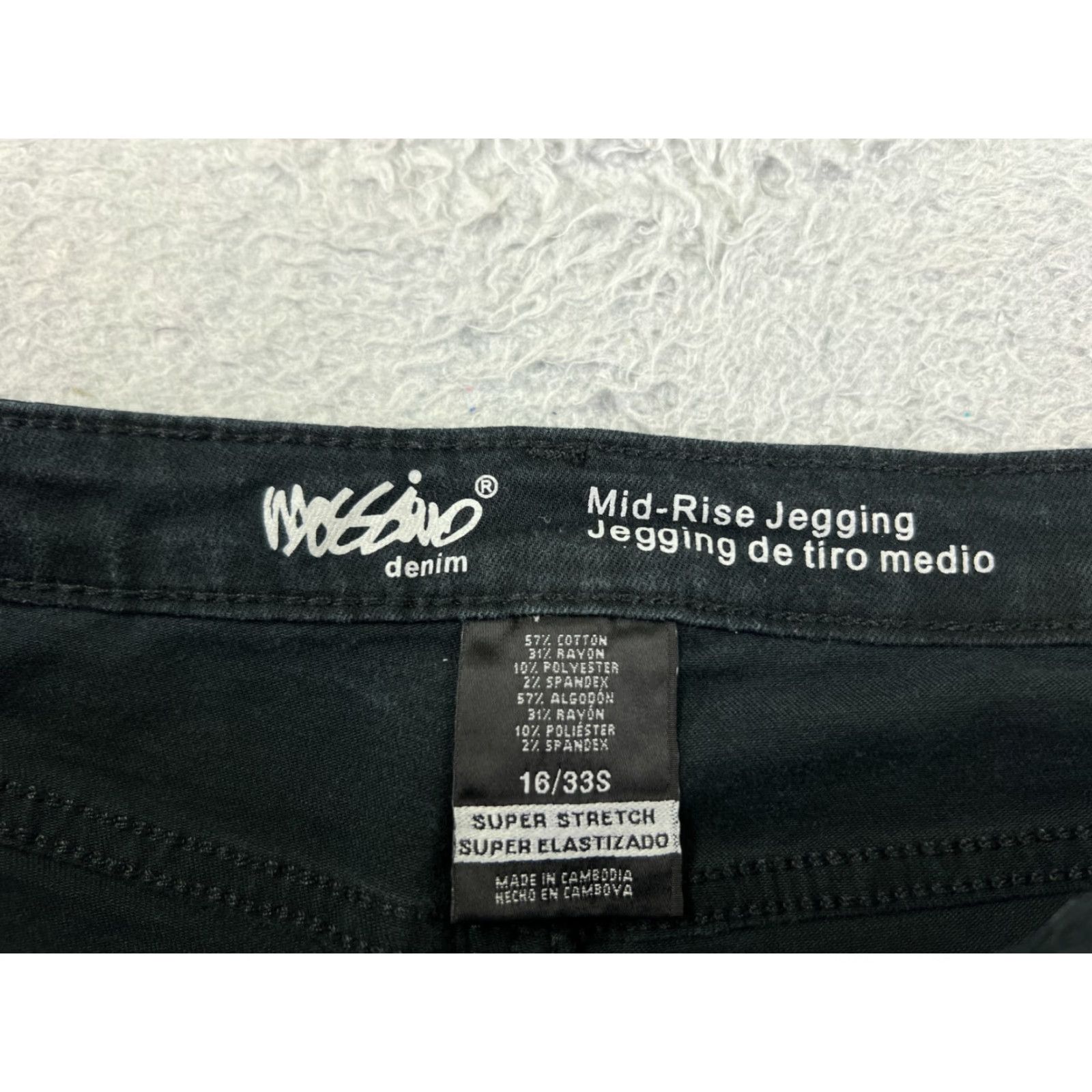 Mossimo Mossimo Jeans Women's 16 Black Denim Jeggings Mid Rise Stretch 34x26 Size 38" / US 16 / IT 52 - 6 Thumbnail