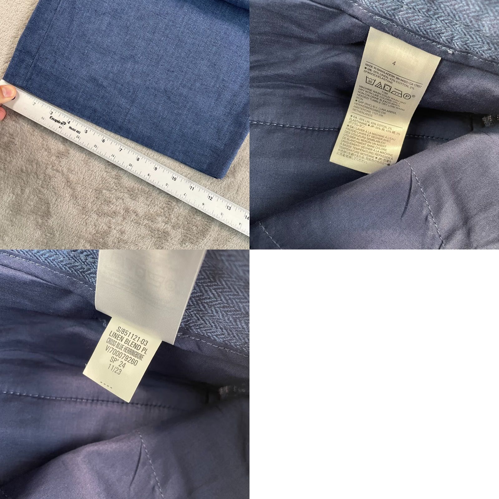 Banana Republic Banana Republic Linen-Blend Wide-Leg Pleated Trouser Women 4 Blue NWOT 00 Size 27" / US 4 / IT 40 - 8 Thumbnail