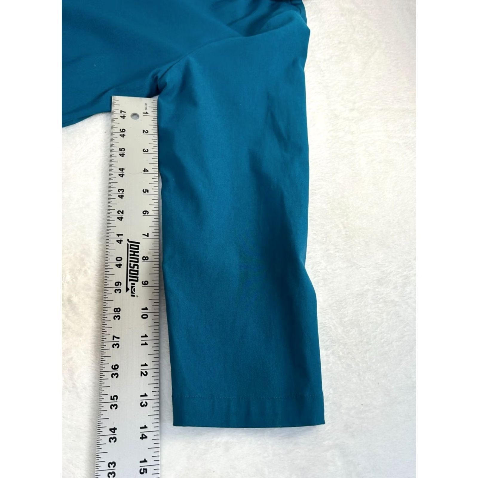 Altea XIAO Womens Teal Button-Up Jacket L/XL Ruffle Collar Elastic Pockets Lightweight Blue Jacket Womens Boys? Size L / US 10 / IT 46 - 7 Thumbnail