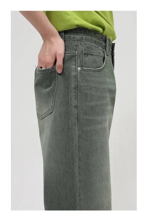 Other Loose fit washed mid-rise green frayed jeans Size US 32 / EU 48 - 5 Thumbnail