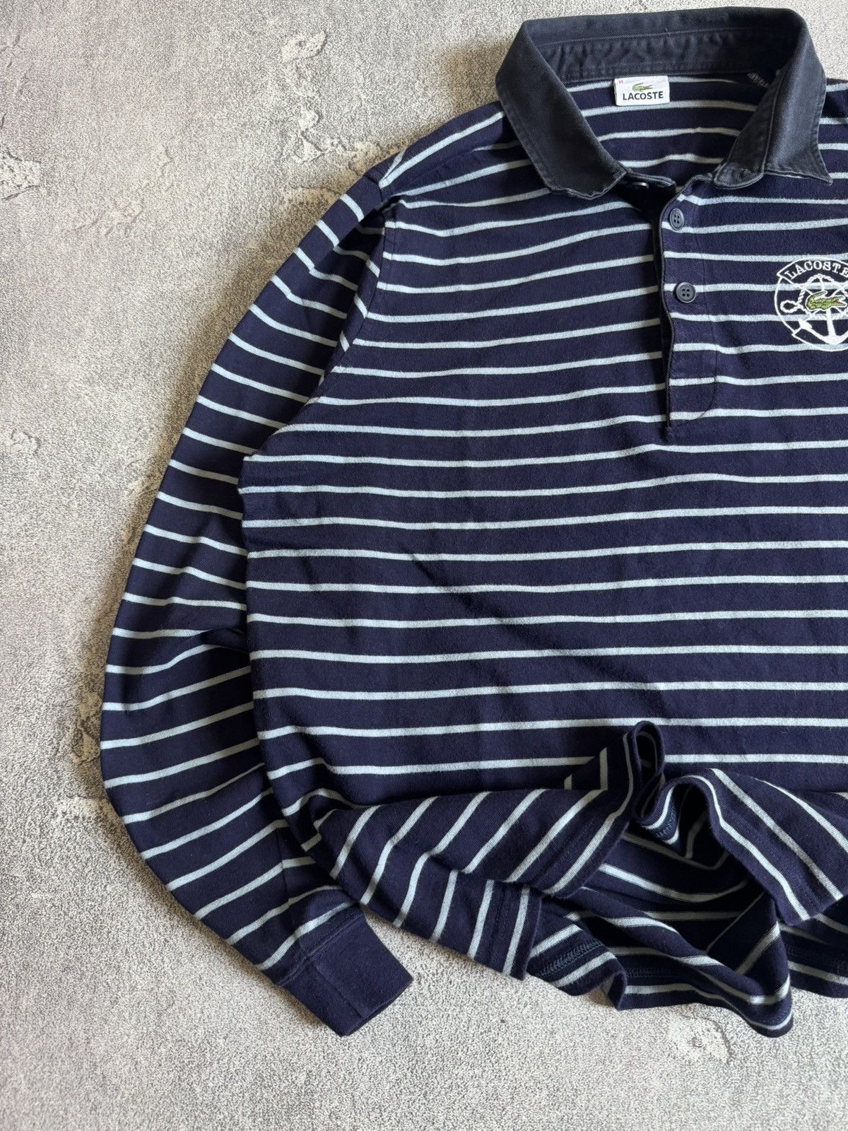 Lacoste × Vintage Lacoste XL striped rugby polo long sleeve sweatshirt jumper Size US XL / EU 56 / 4 - 3 Thumbnail