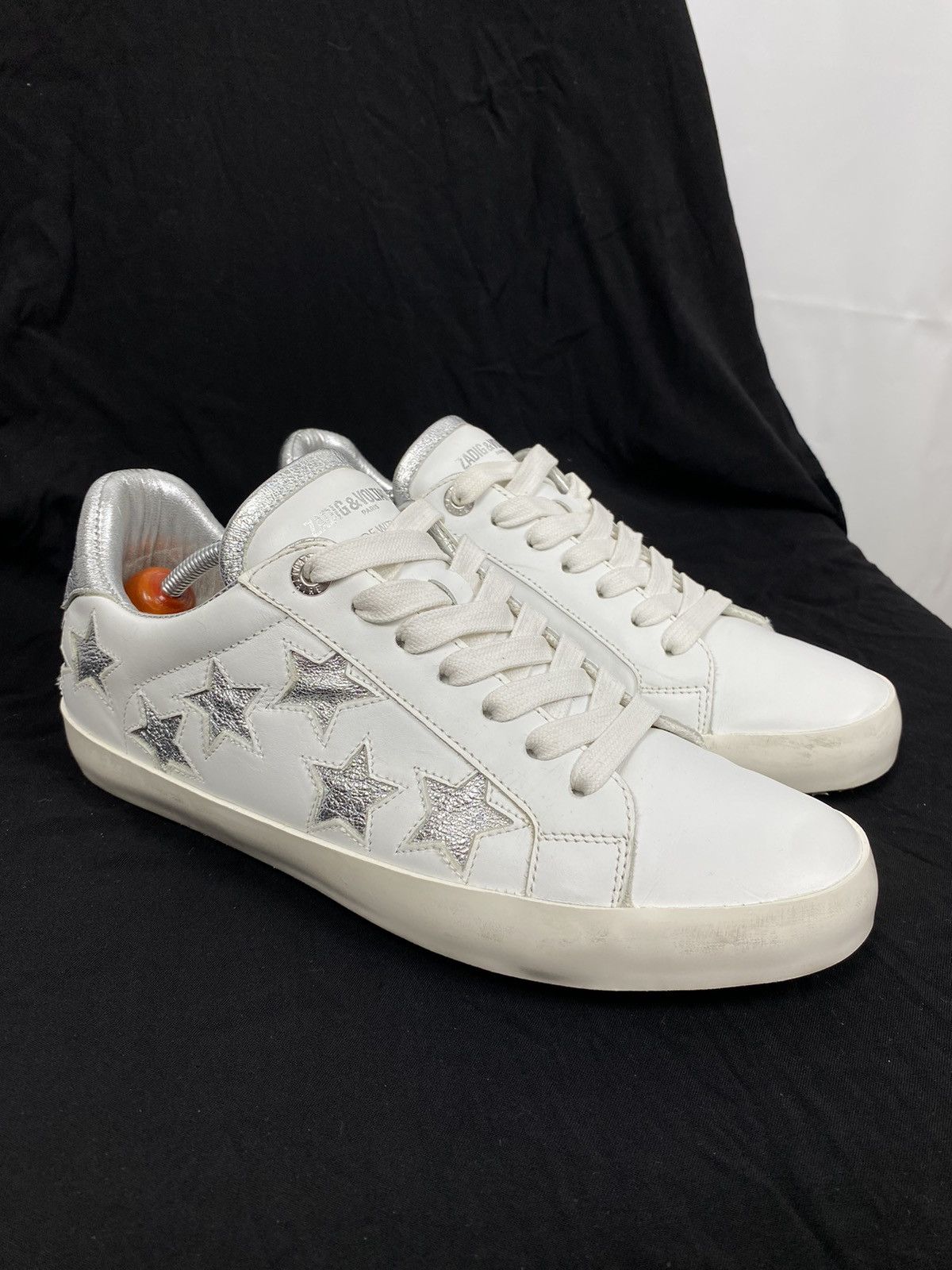 Zadig & Voltaire Zadig & Voltaire Fabric Used Leather Star Patch Sneakers 40 Size US 10 / IT 40 - 1 Thumbnail