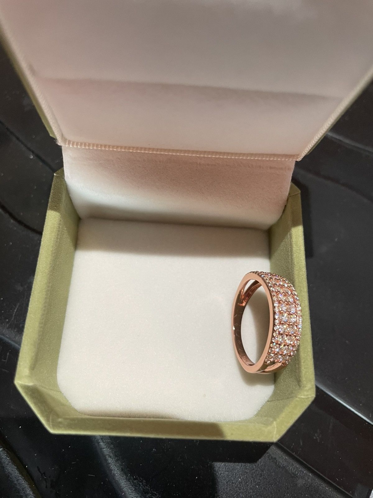 Other UK 925 silver double row moissanite ring rose Size ONE SIZE - 7 Thumbnail