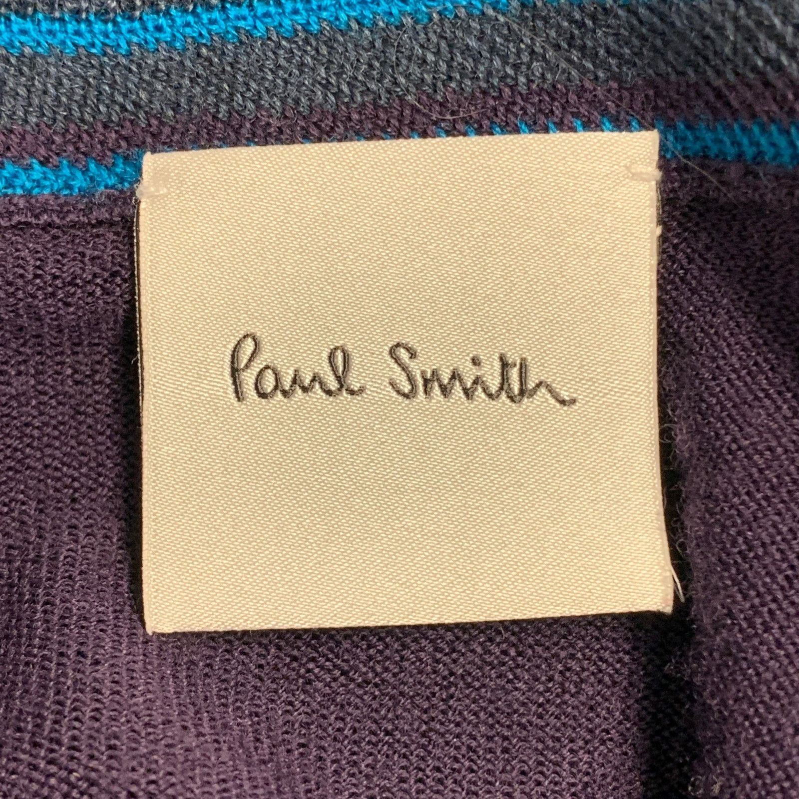 Paul Smith PAUL SMITH Size M Purple Merino Wool Zip Up Cardigan Size US M / EU 48-50 / 2 - 7 Thumbnail
