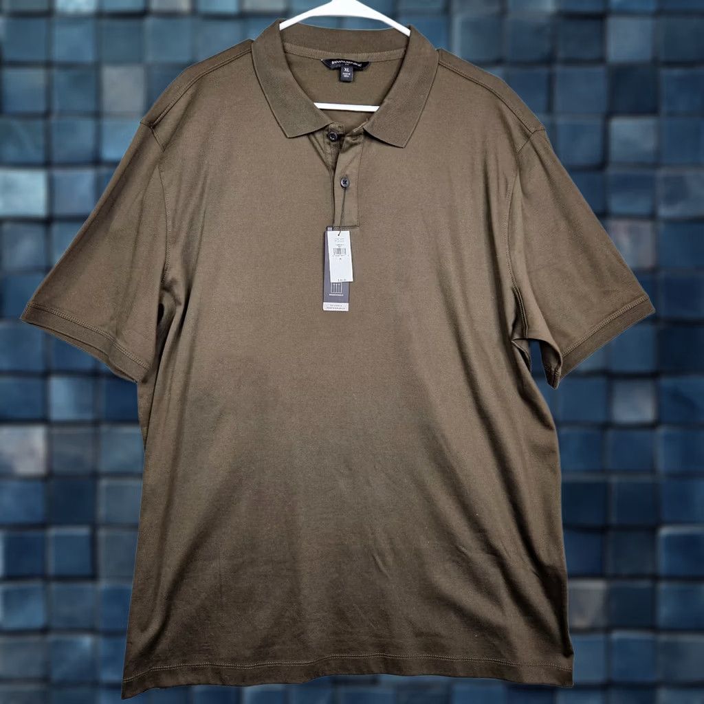 Banana Republic Banana Republic Polo Short Sleeve Men XL Brown Logo Button Regular Size Size US XL / EU 56 / 4 - 1 Thumbnail