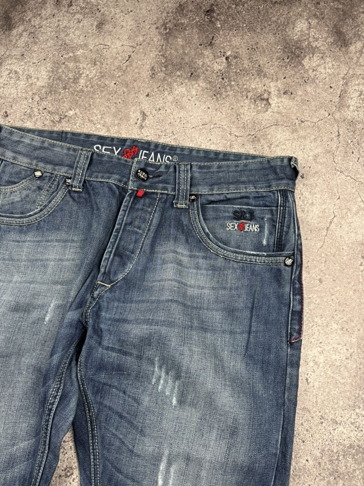 Japanese Brand Y2K Faded Sex Jeans Japanese lgb if6was9 style Avant Garde Size US 36 / EU 52 - 3 Thumbnail