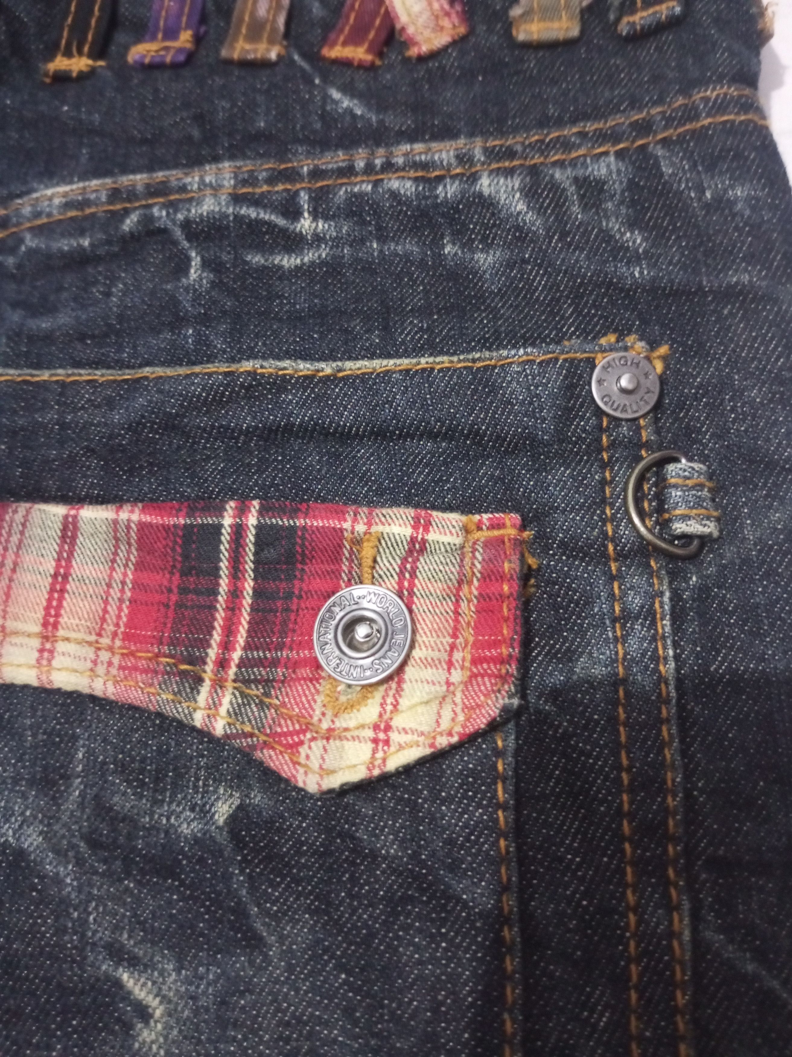 Hysteric Glamour Vintage Nylaus jeans double waist acid wash denim Size US 29 - 7 Thumbnail